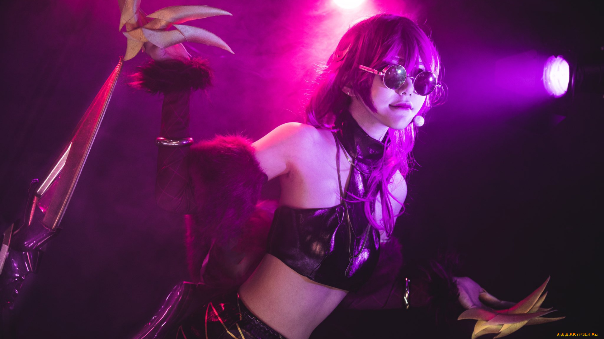 девушки, -, креатив, , косплей, костюм, очки, свет, jaban0517