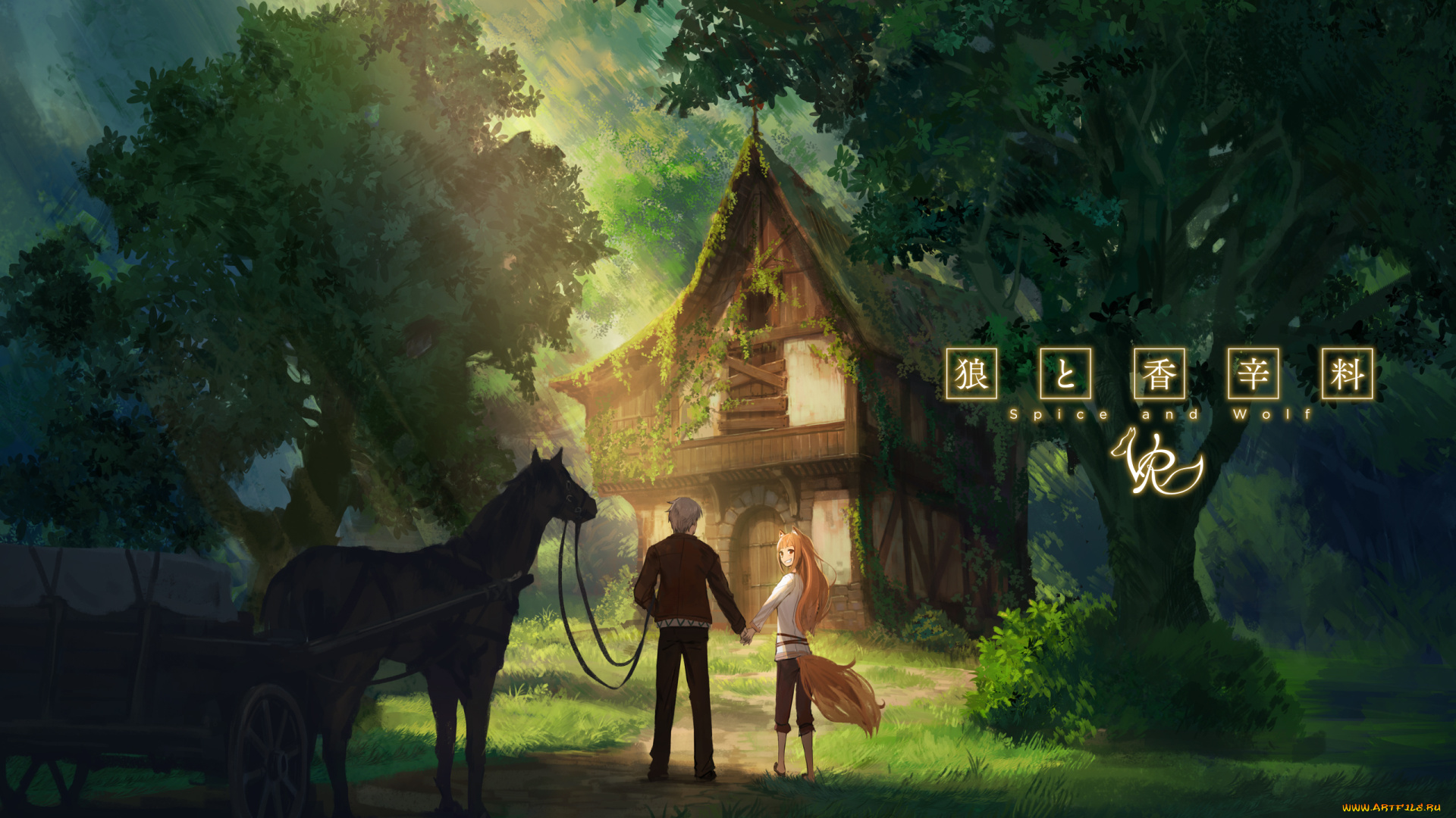аниме, spice, and, wolf, волчица, и, пряности