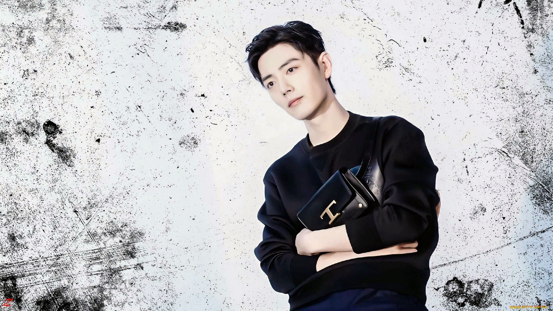 мужчины, xiao, zhan, актер, свитер, сумка