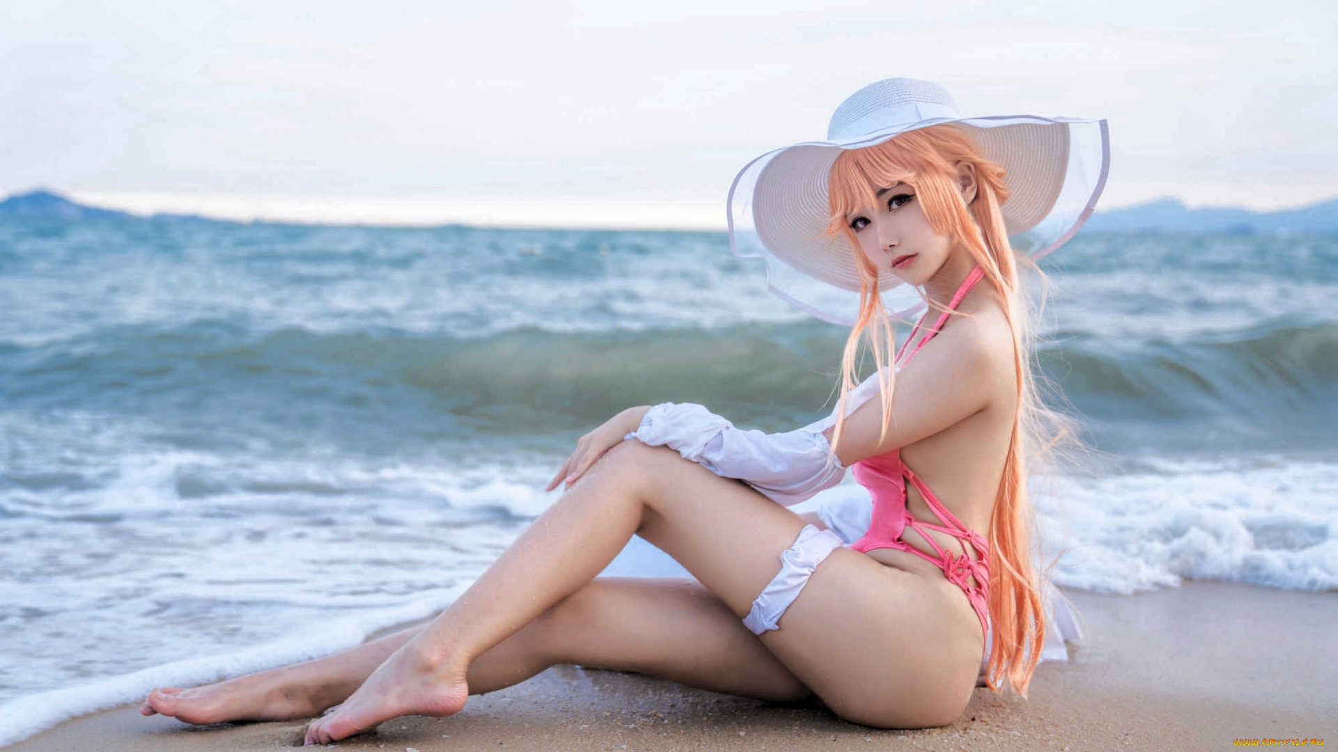 девушки, -, азиатки, море, азиатка, косплей, momoko, aoi