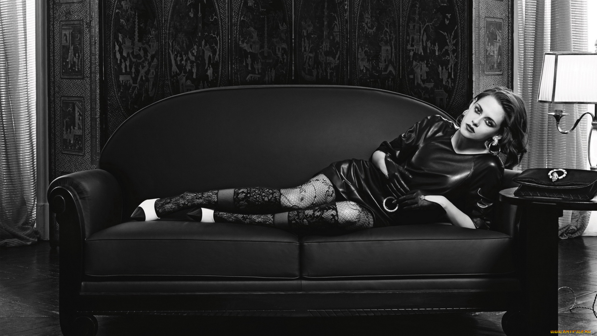 девушки, kristen, stewart, монохром