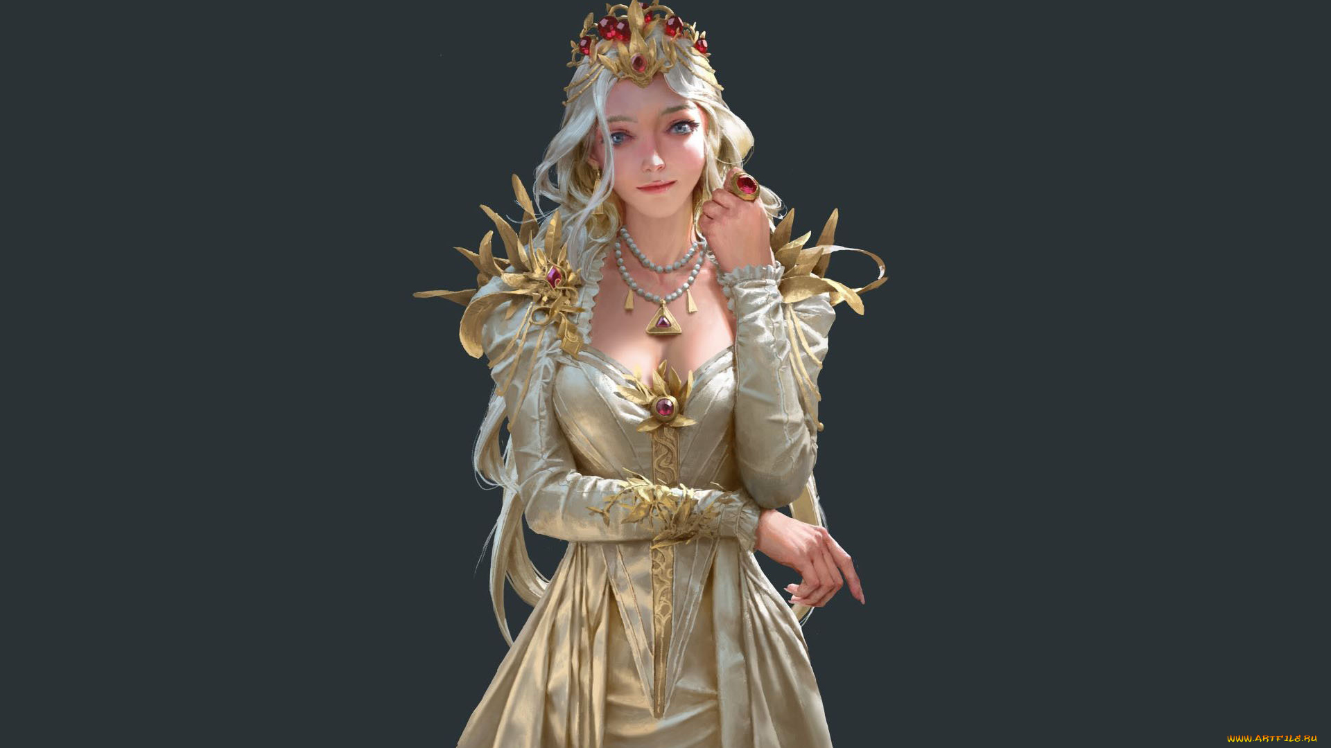 фэнтези, девушки, девушка, платье, украшения