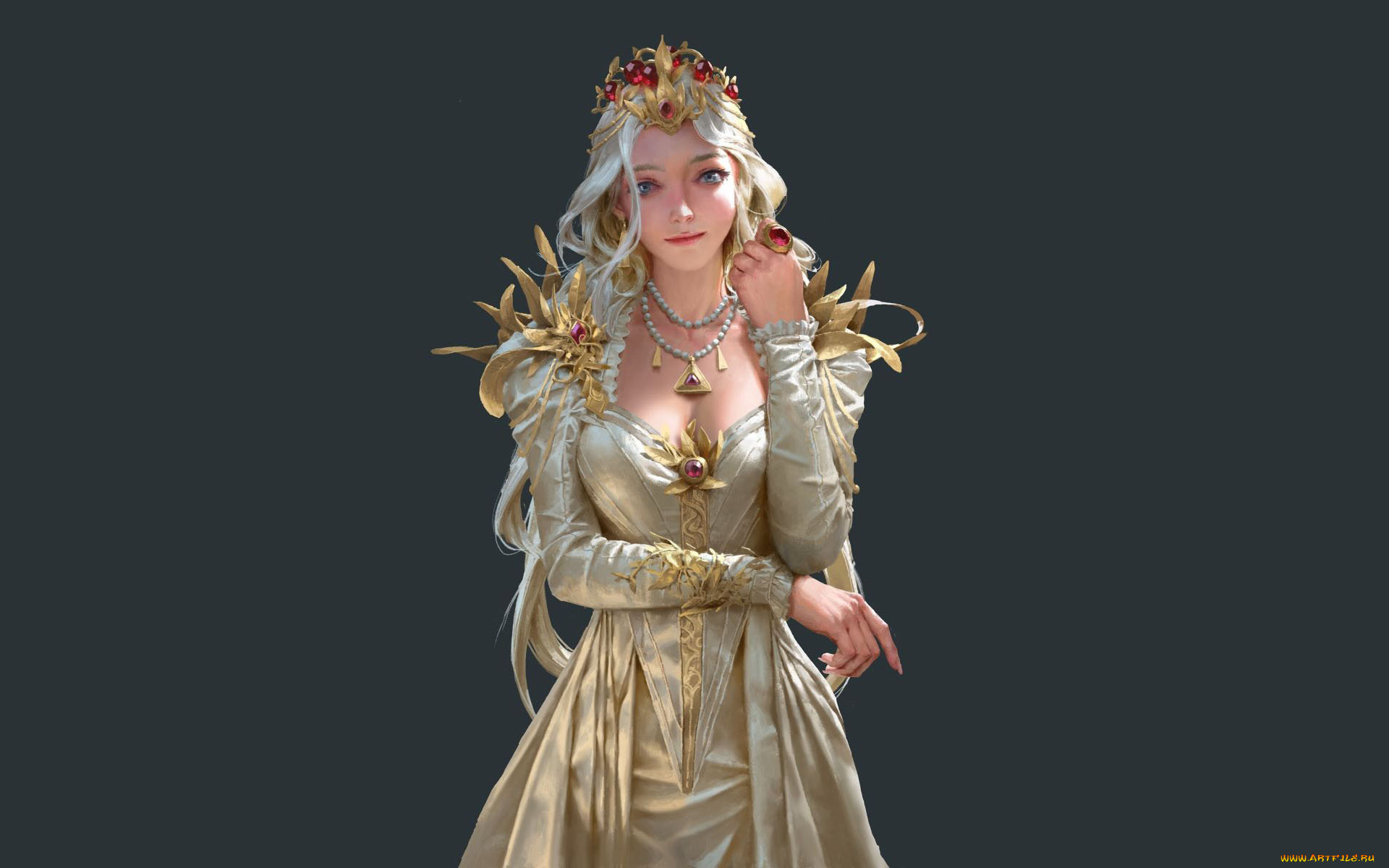 фэнтези, девушки, девушка, платье, украшения