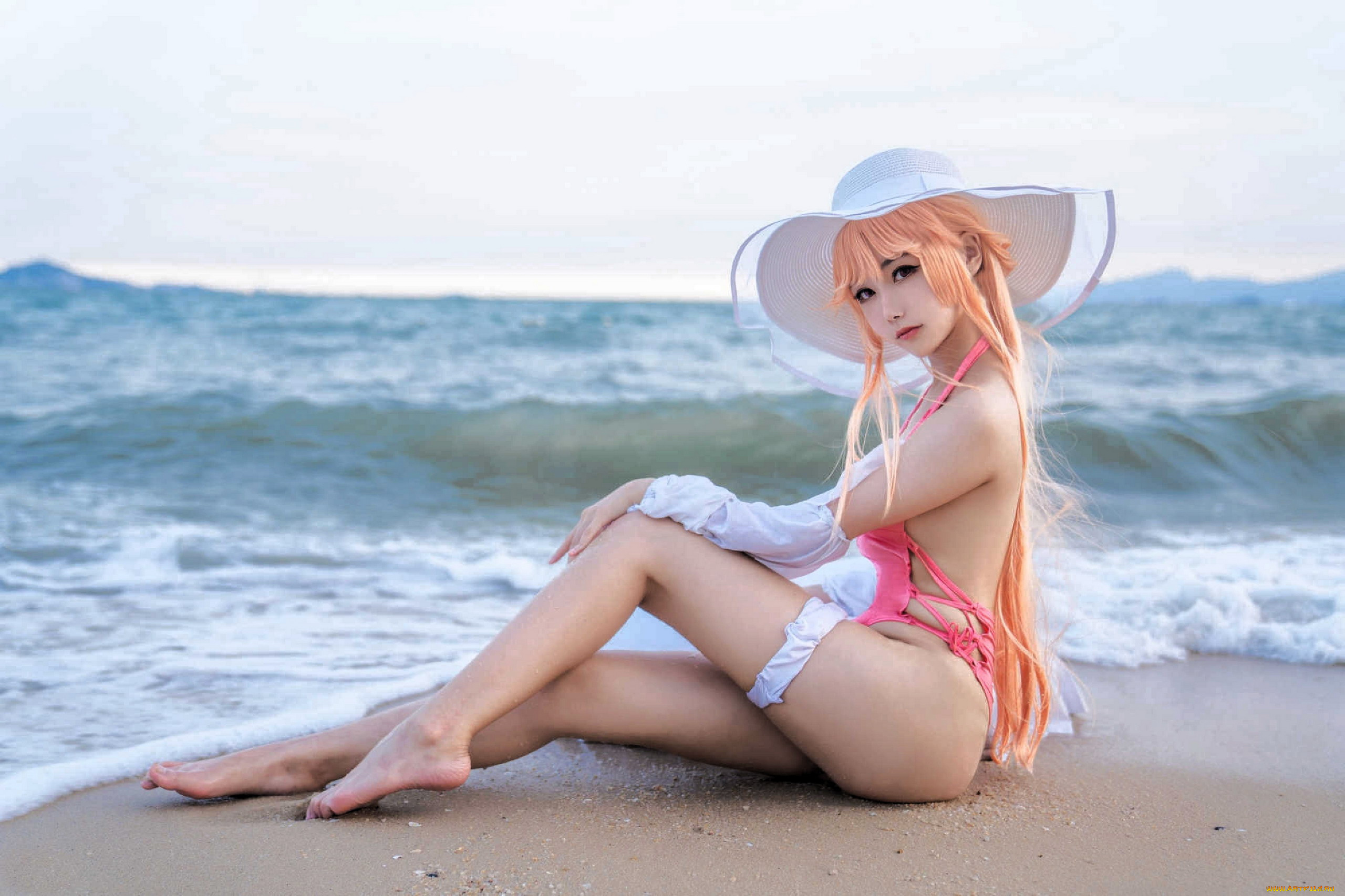 девушки, -, азиатки, море, азиатка, косплей, momoko, aoi