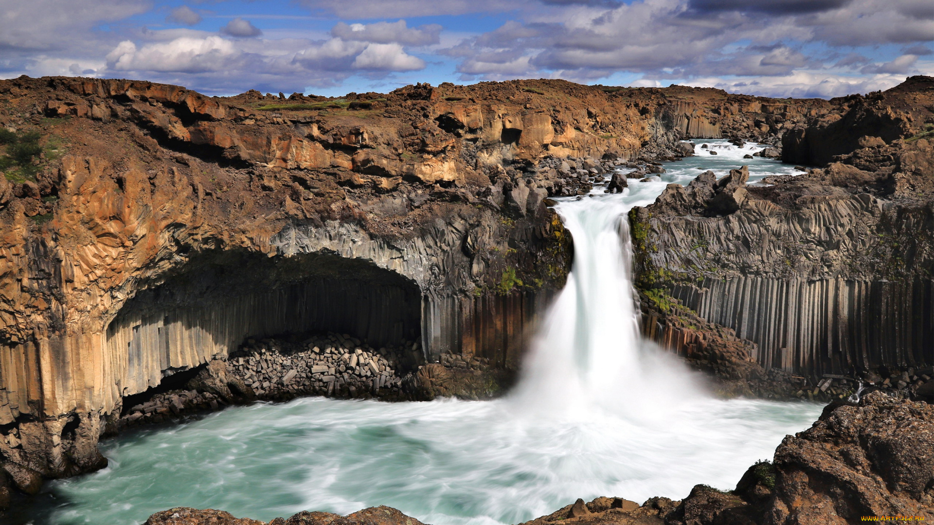 aldeyjarfoss, waterfall, iceland, природа, водопады, aldeyjarfoss, waterfall
