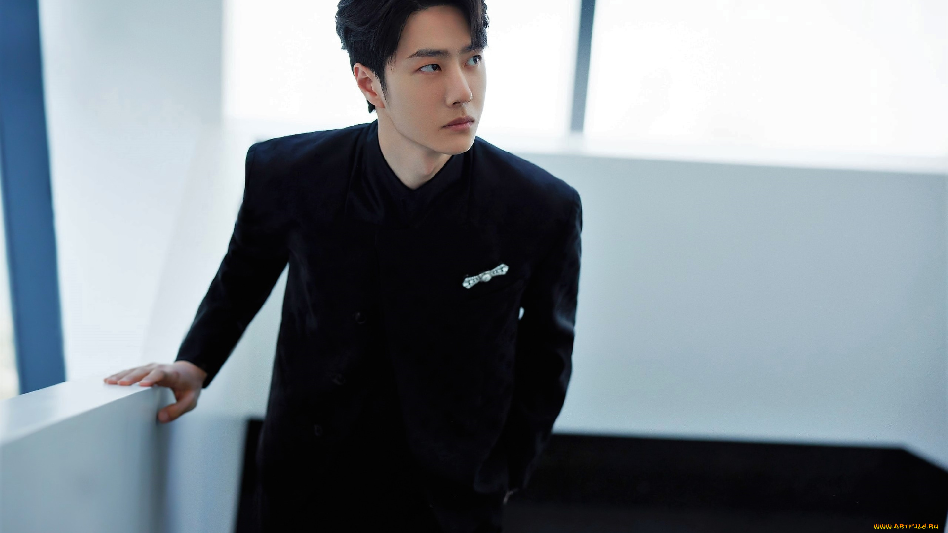 мужчины, wang, yi, bo, актер, костюм, лестница