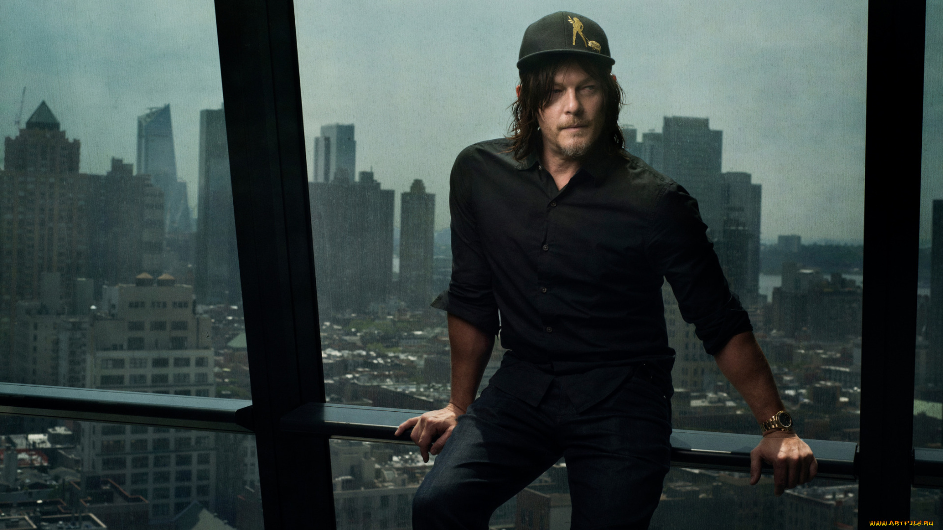 мужчины, norman, reedus, норман, ридус, актeр, телеведущий, бeйсболка, наручные, часы, знаменитости, черная, одежда, фотография, город, взгляд, в, сторону, стоя, рубашка, борода