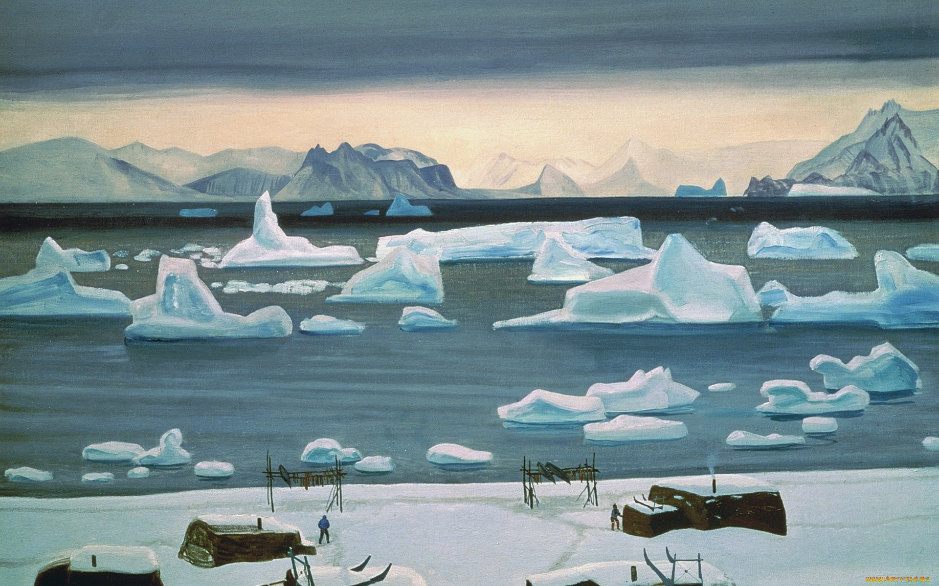 рисованное, живопись, пейзаж