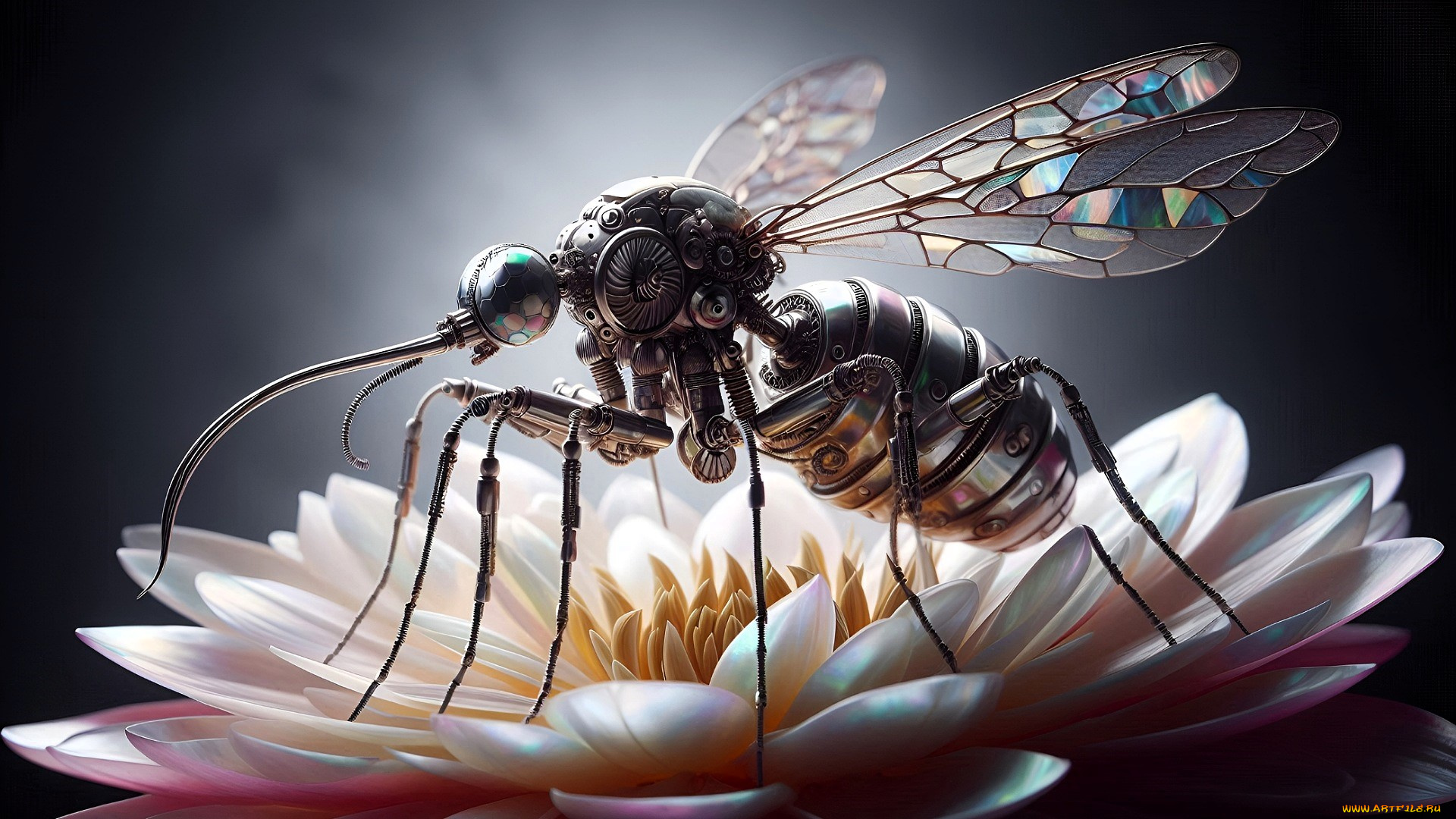 3д, графика, научная, фантастика, , science, fiction, цветок, комар, биоробот, киборг