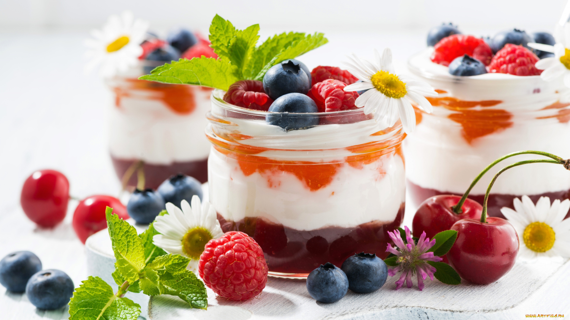 еда, мороженое, , десерты, мята, десерт, ягоды, малина, голубика