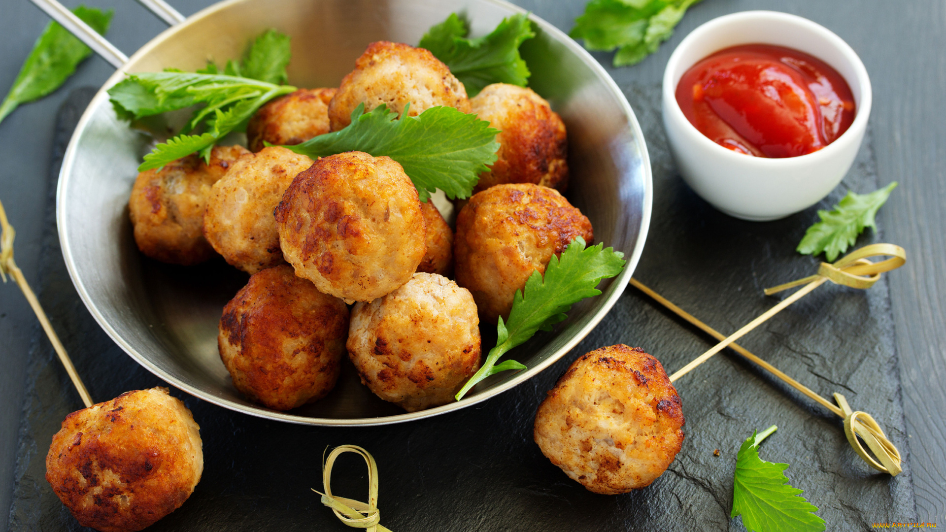 еда, мясные, блюда, соус, кетчуп, мясные, тефтели