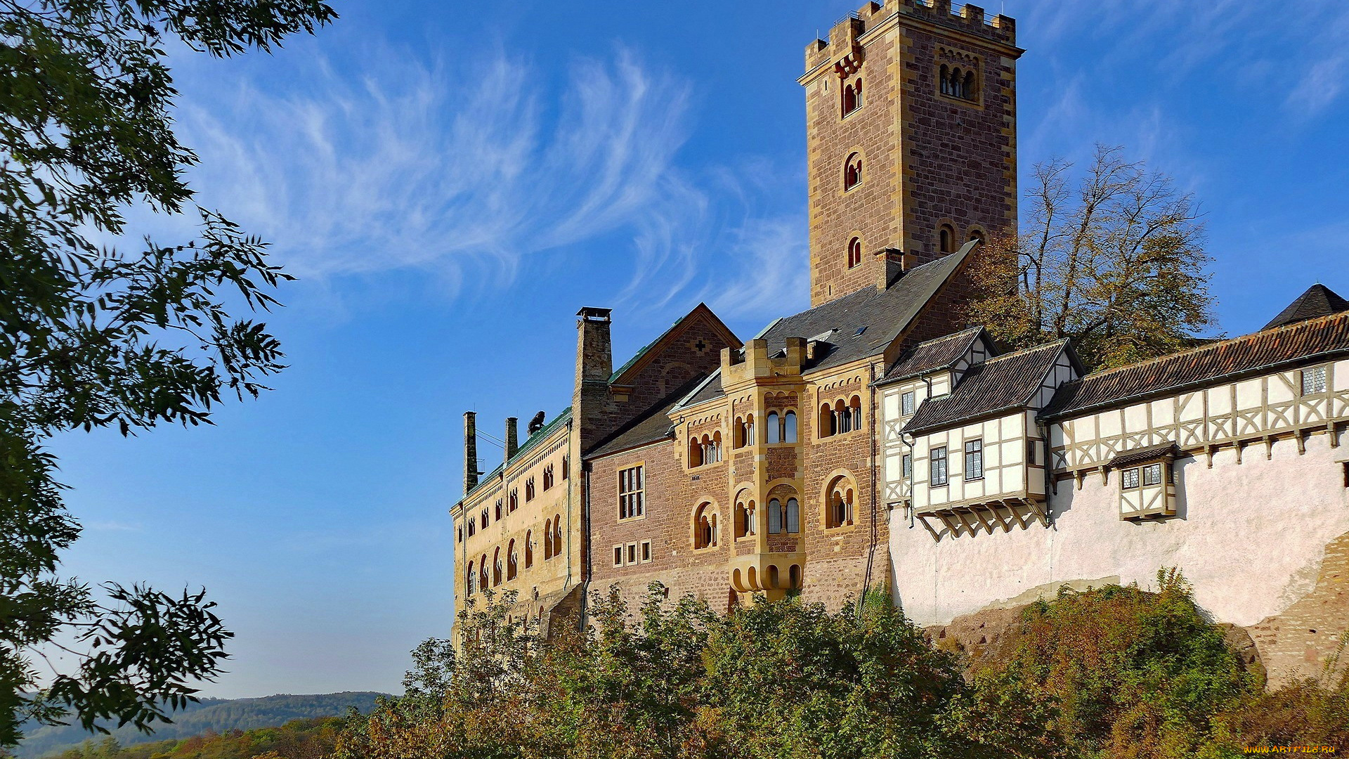 wartburg, castle, города, замки, германии, wartburg, castle
