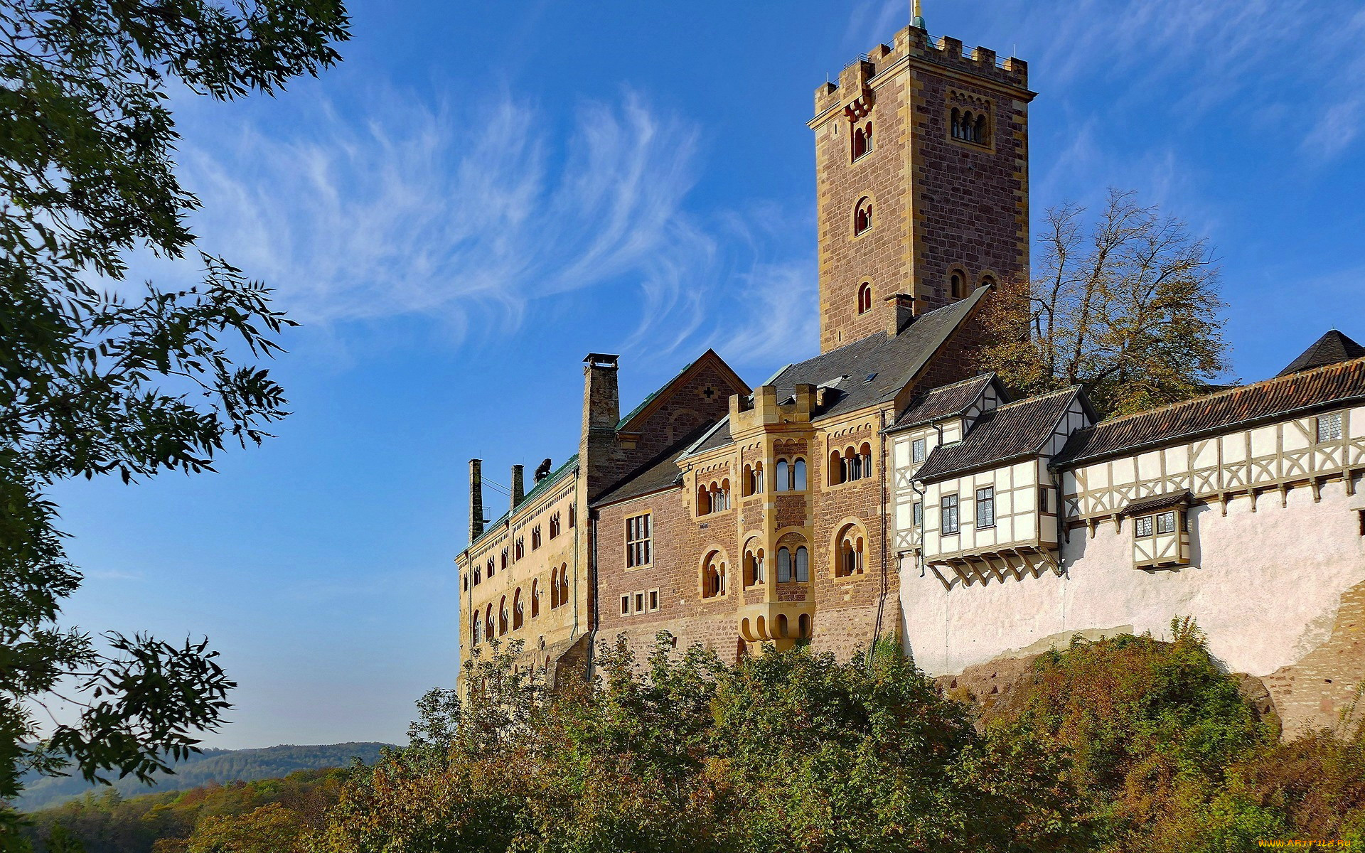 wartburg, castle, города, замки, германии, wartburg, castle