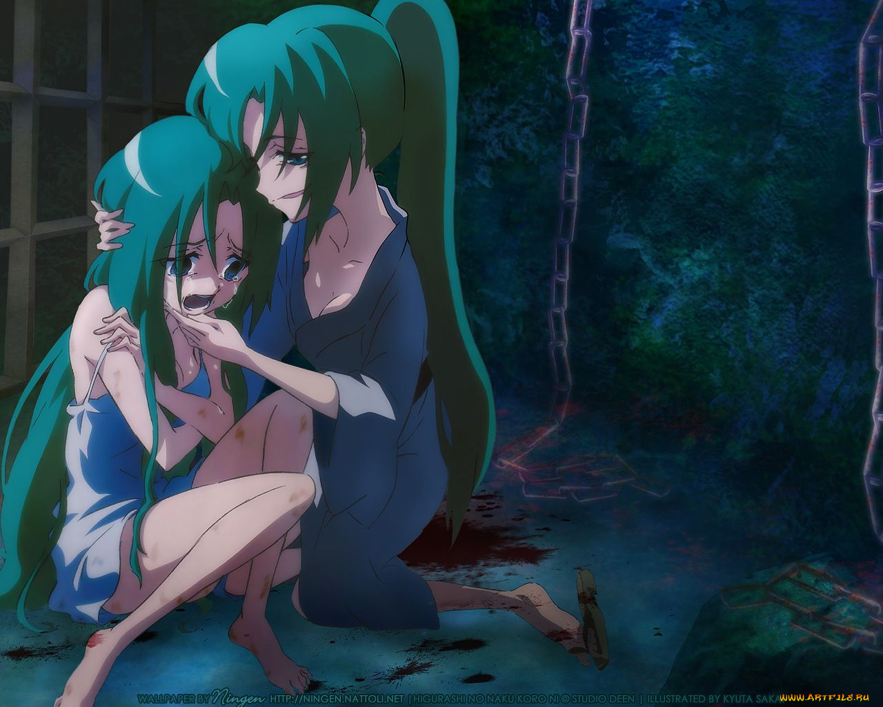 аниме, higurashi, no, naku, koro, ni, sonozaki, mion, shion