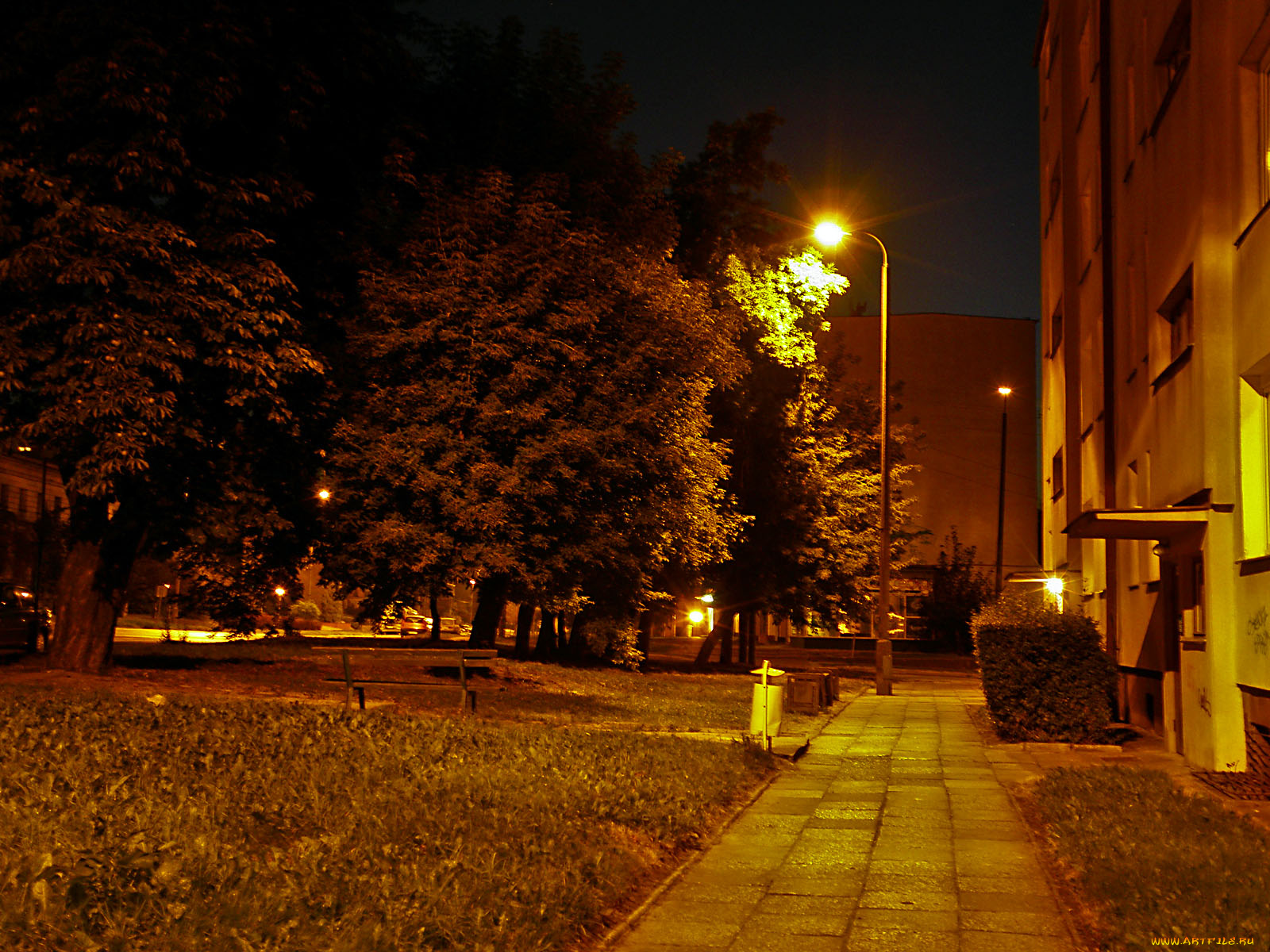 города, огни, ночного