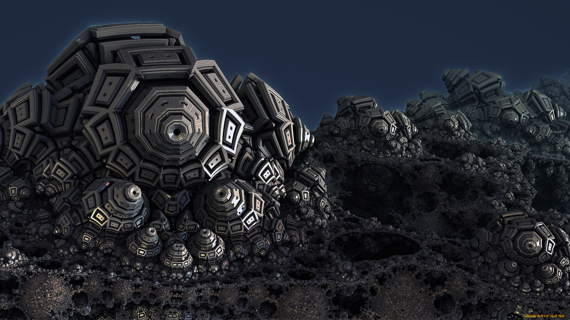 3д, графика, fractal, фракталы, тёмный, цвета, абстракция, узор