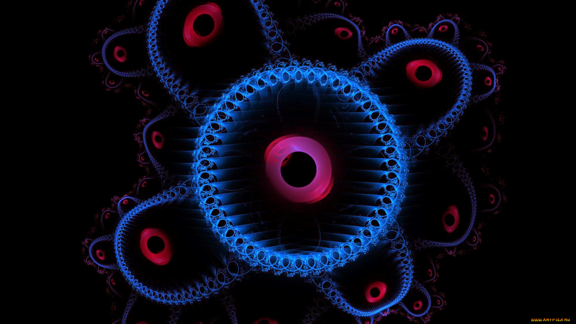 3д, графика, fractal, фракталы, тёмный, цвета, абстракция