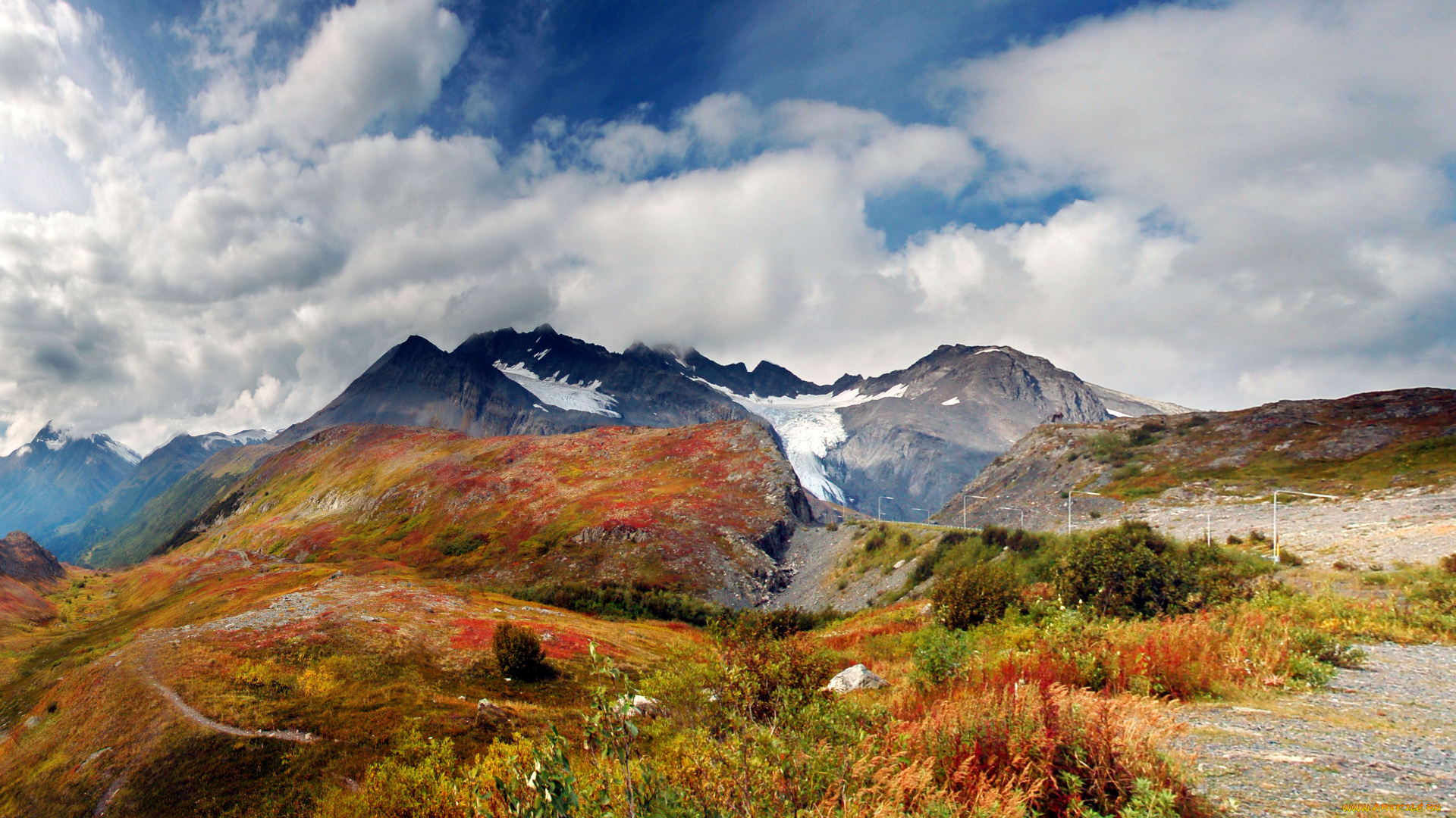 природа, горы, аляска, облако
