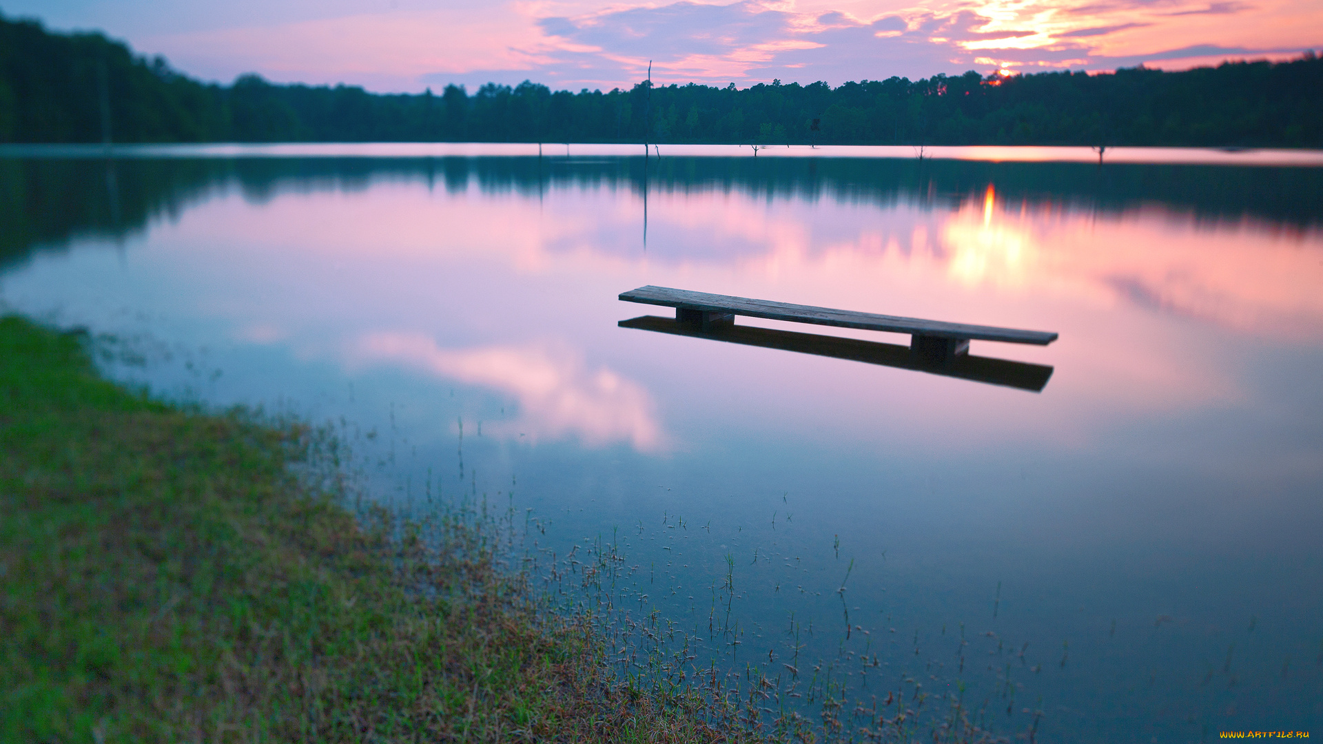 природа, реки, озера, озеро, закат