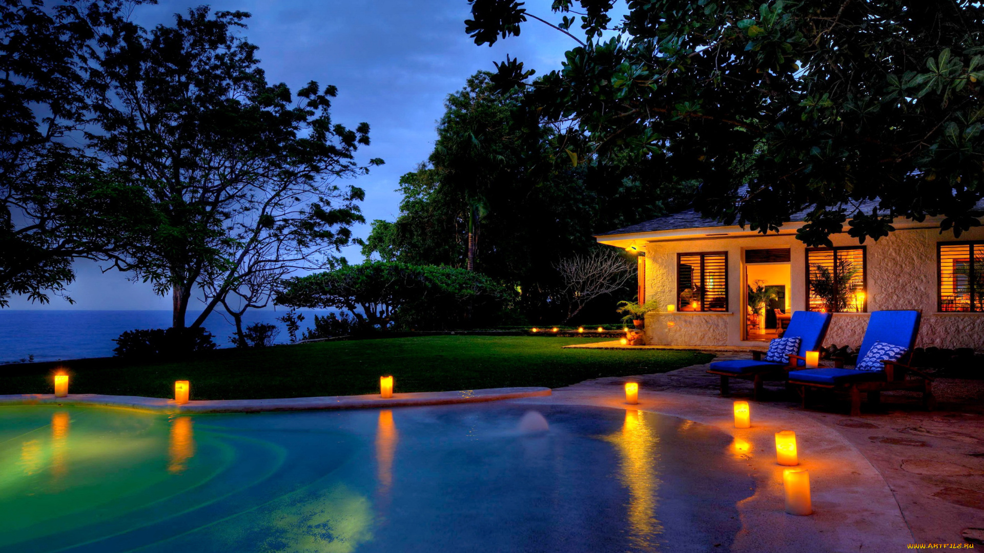 golden, eye, jamaica, интерьер, бассейны, открытые, площадки, отель, тропики