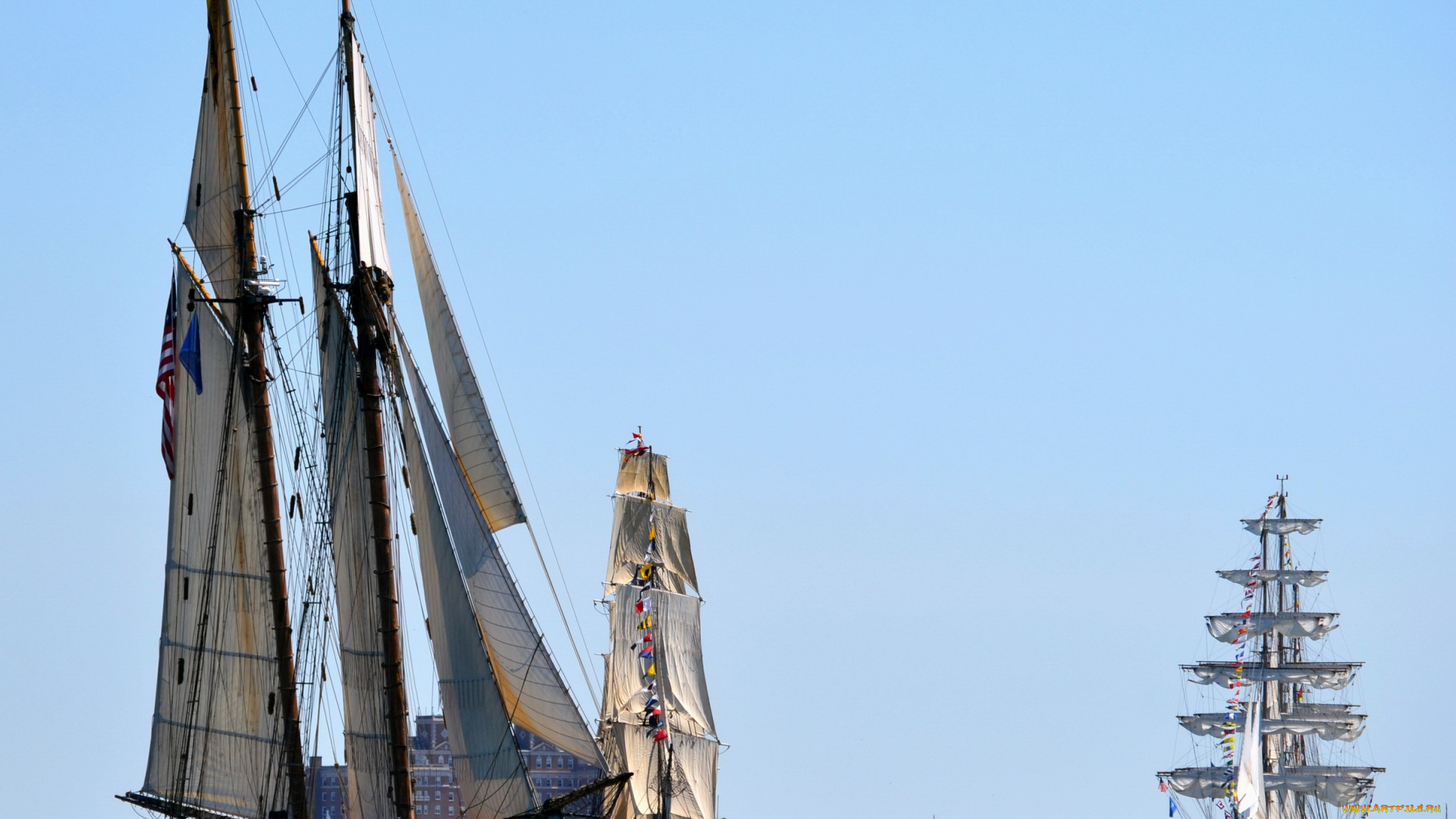 корабли, парусники, море