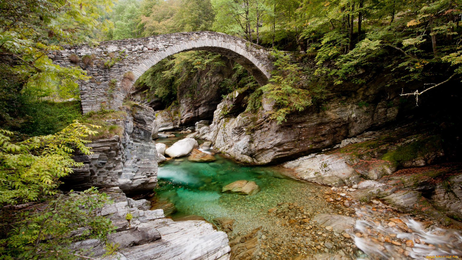 природа, реки, озера, река, горы, мост, пейзаж