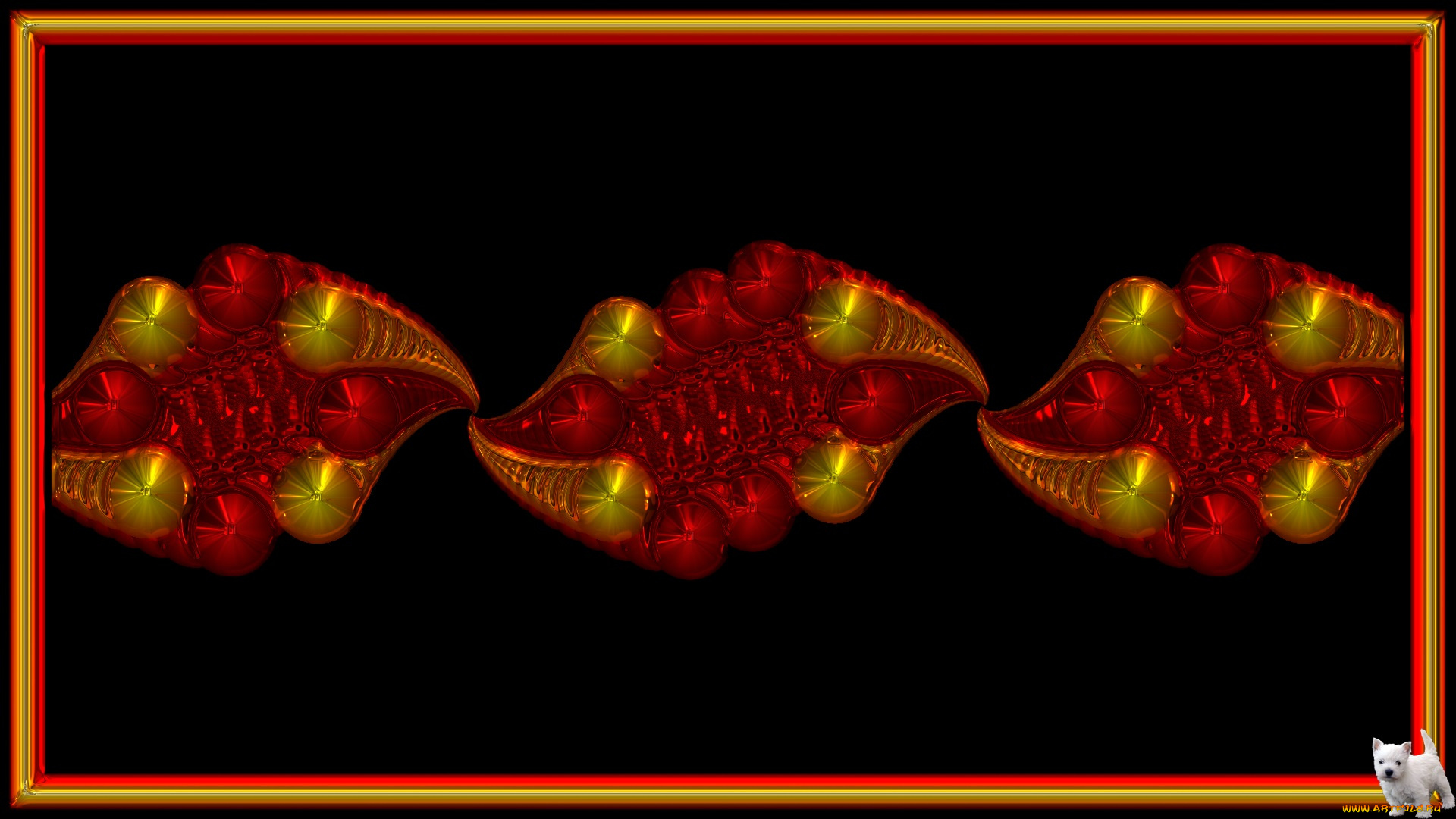 3д, графика, fractal, фракталы, фон, цвета, щенок, узор