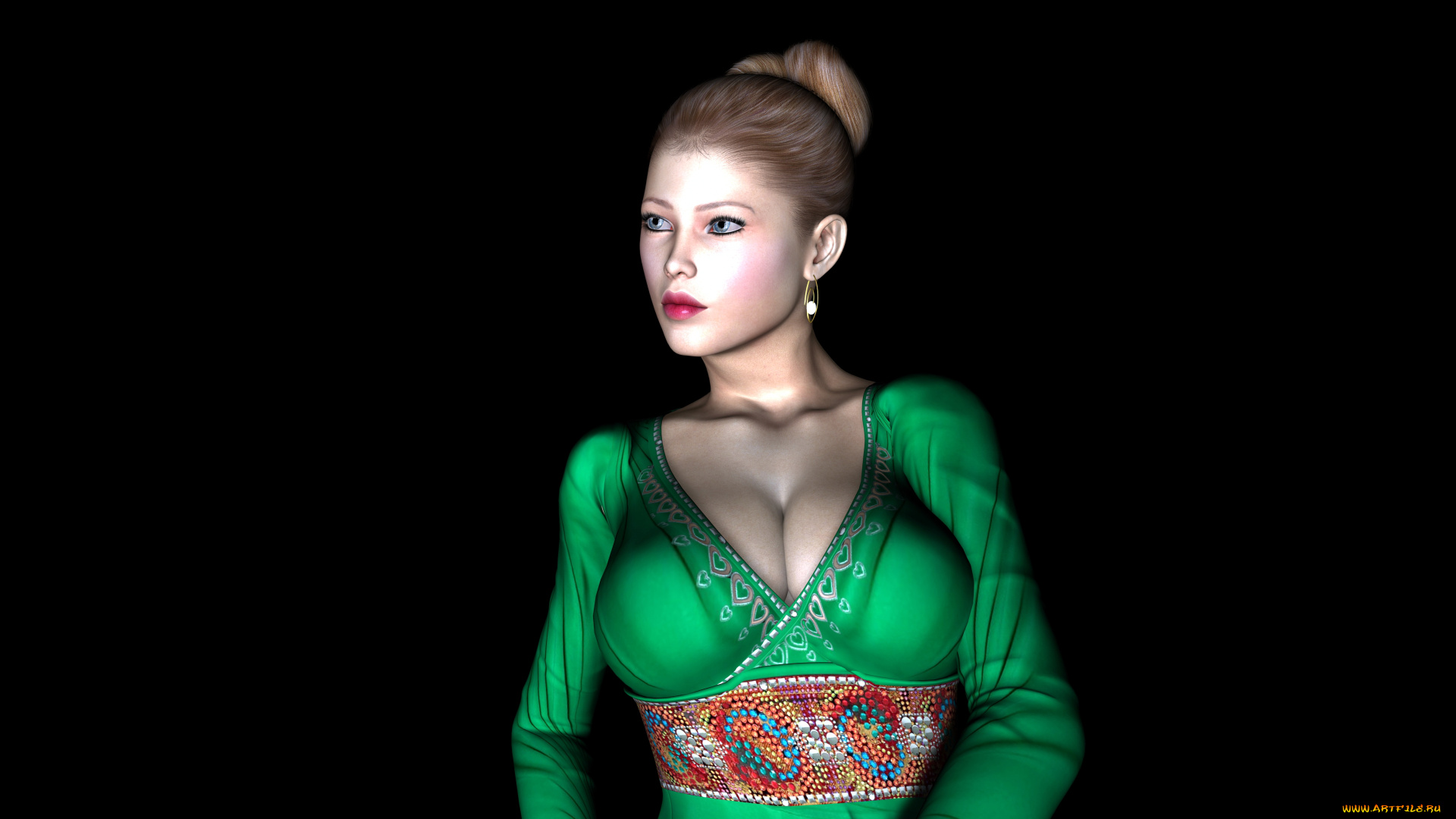 3д, графика, people, люди, девушка, взгляд