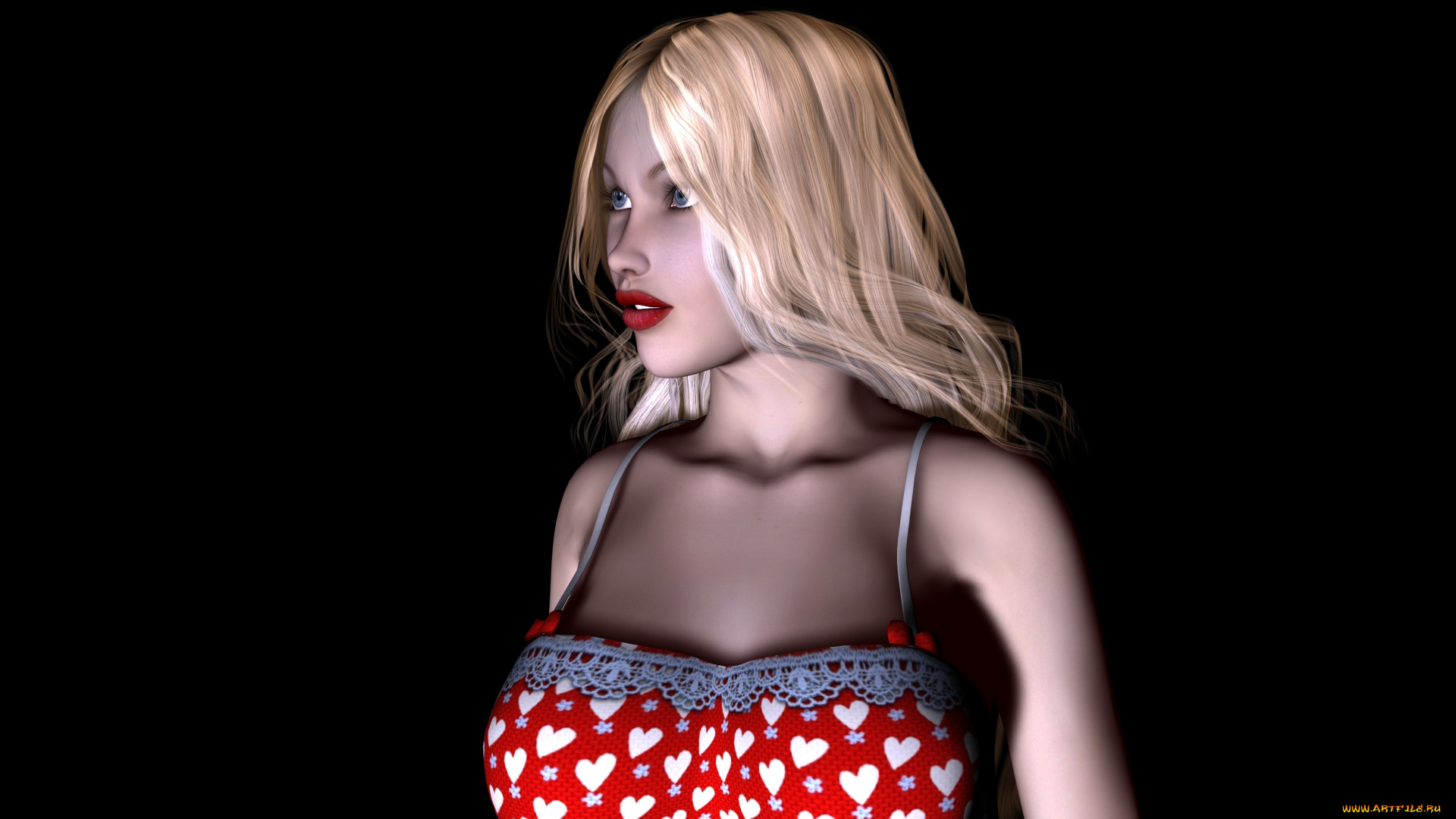 3д, графика, people, люди, губы, взгляд