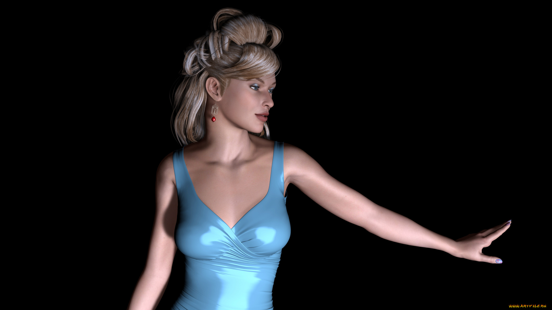 3д, графика, people, люди, платье, взгляд