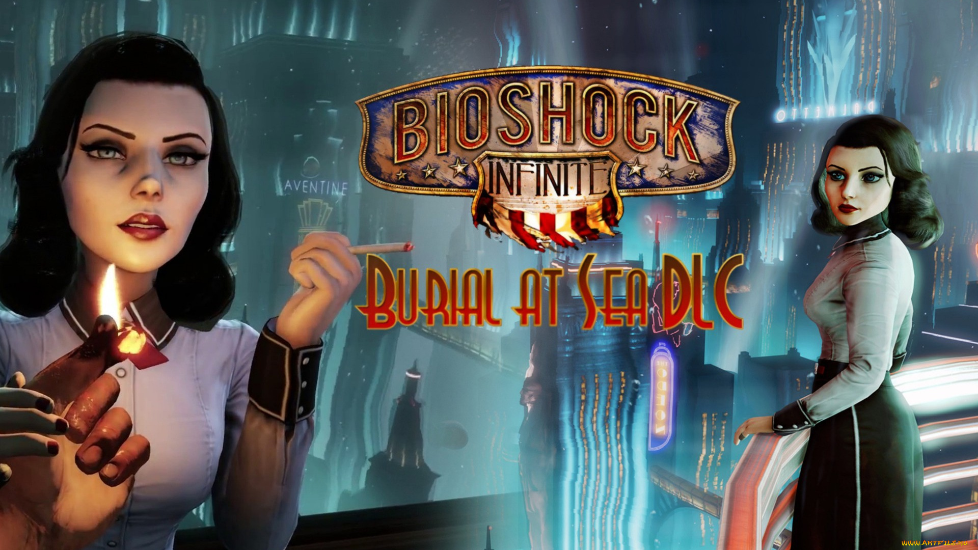 bioshock, infinite, видео, игры, девушки, сигарета