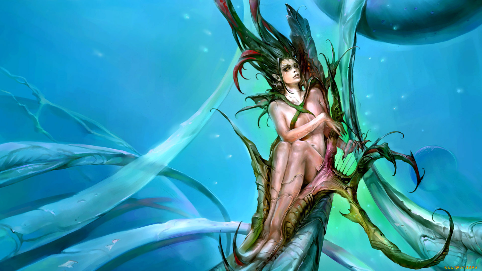 фэнтези, существа, стебель, девушка