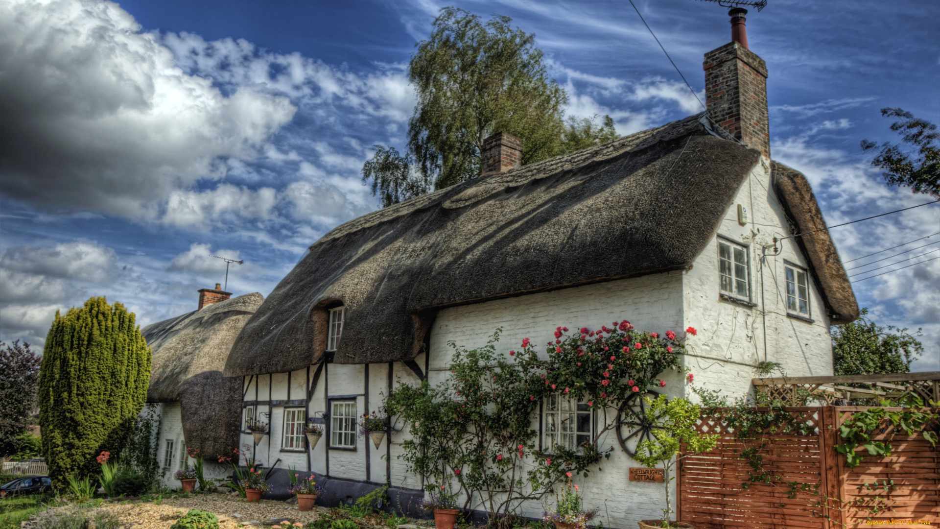 winchester, hampshire, англия, города, здания, дома, цветы, улица