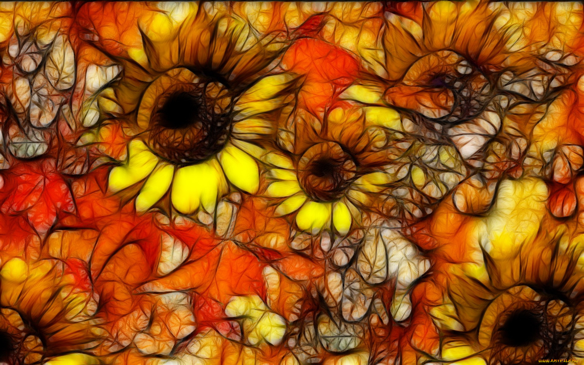 3д, графика, flowers, цветы