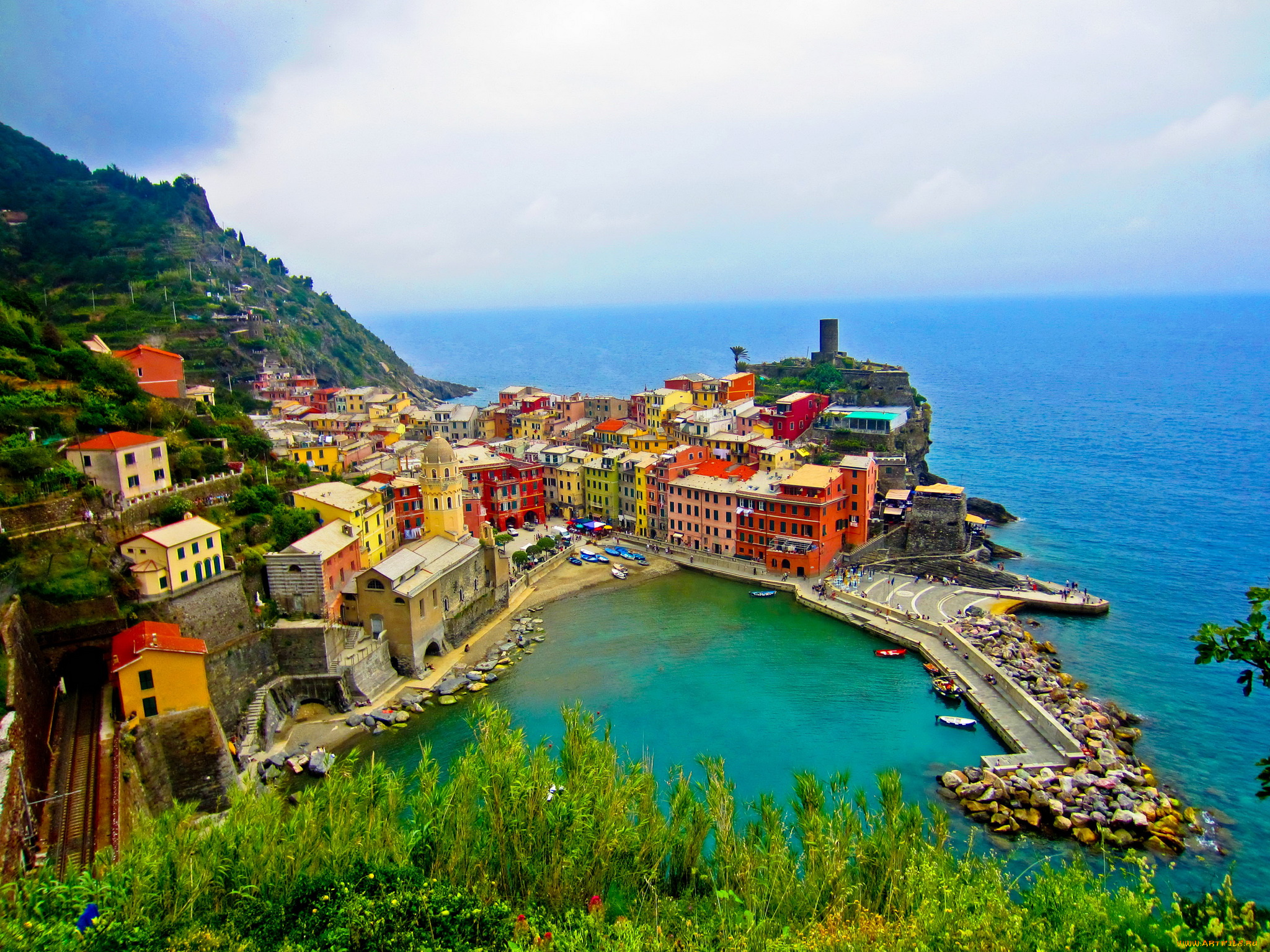 italy, cinque, terre, города, амальфийское, лигурийское, побережье, италия, дома, море