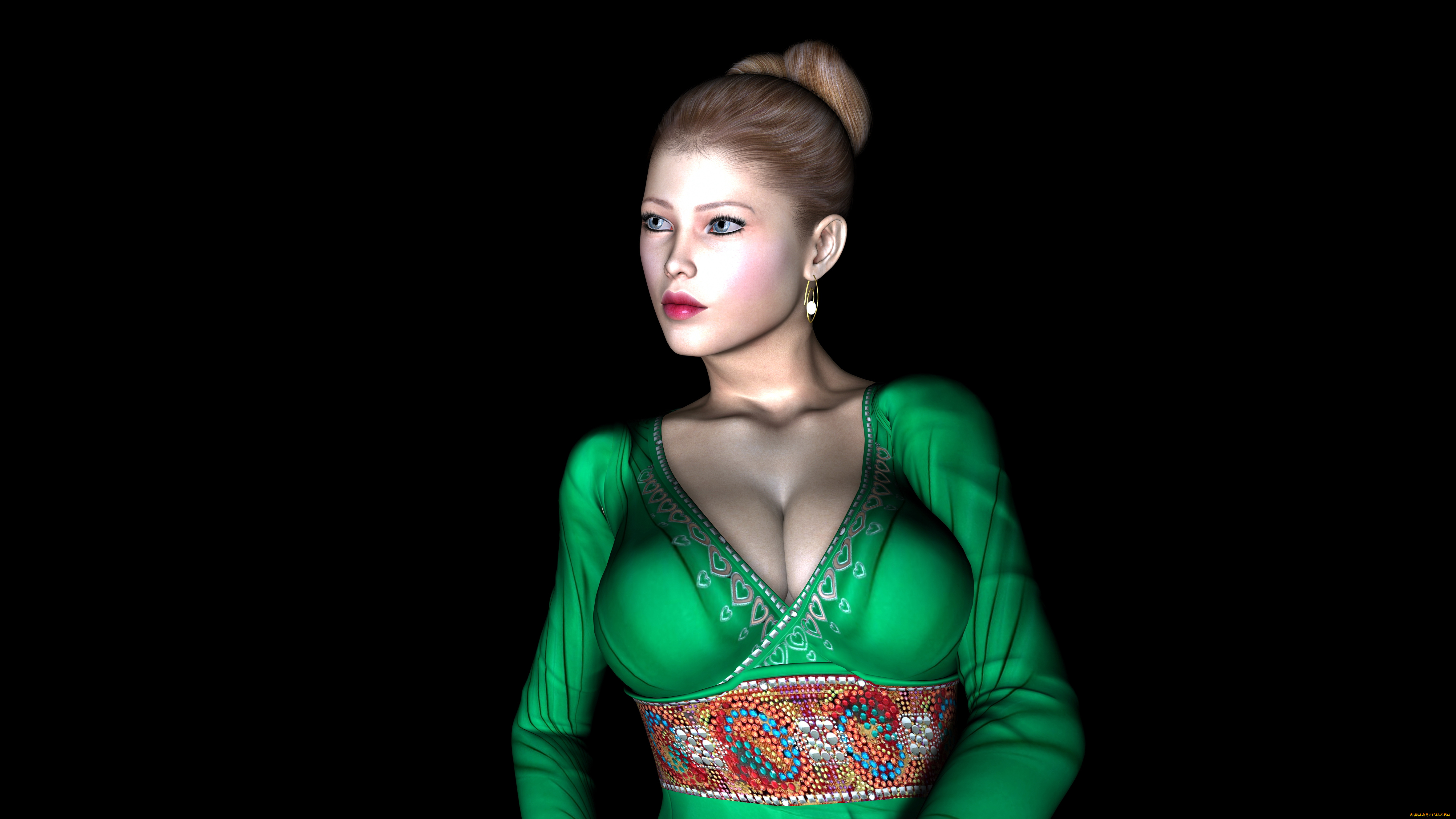 3д, графика, people, люди, девушка, взгляд