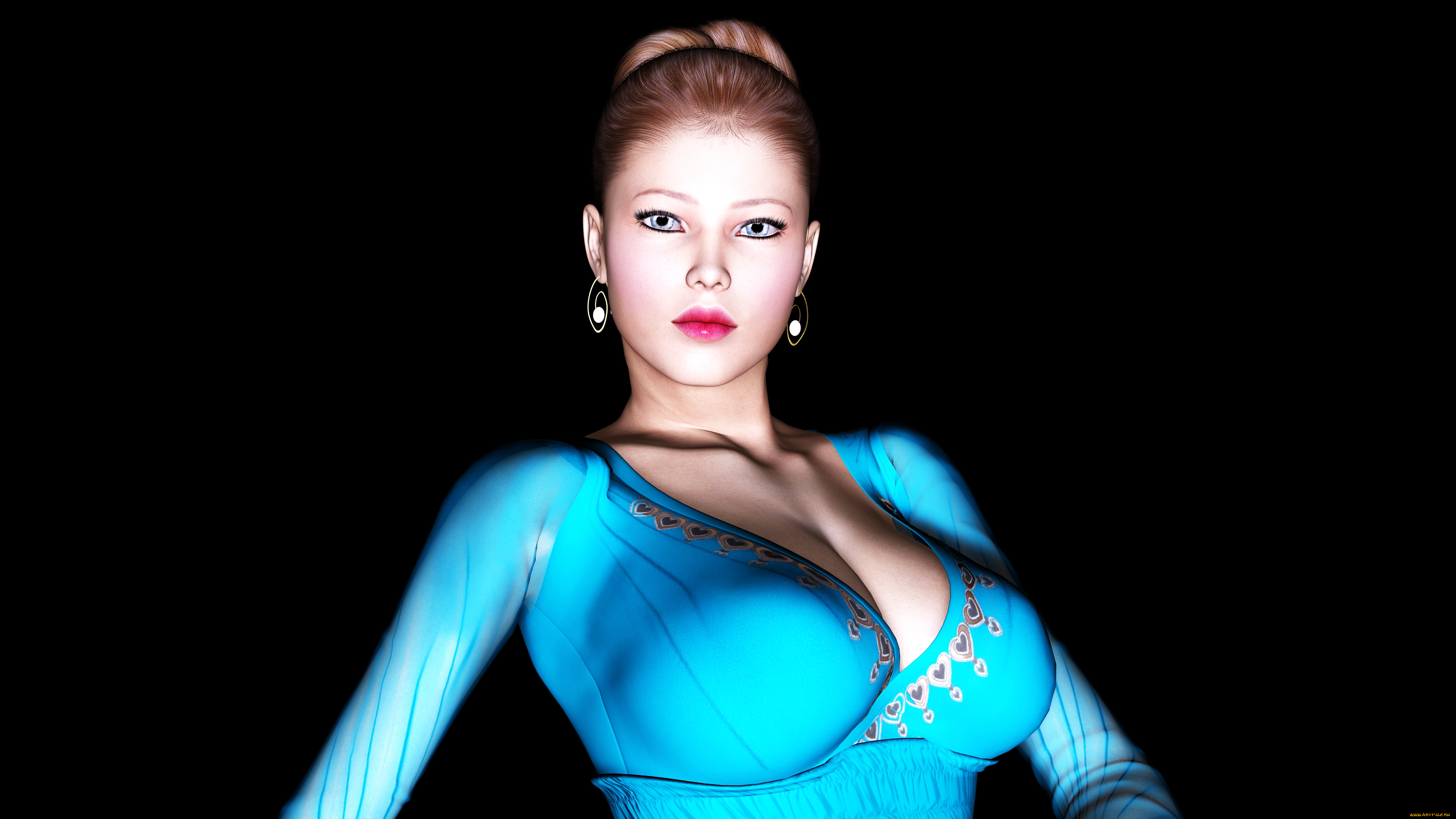 3д, графика, people, люди, девушка, взгляд