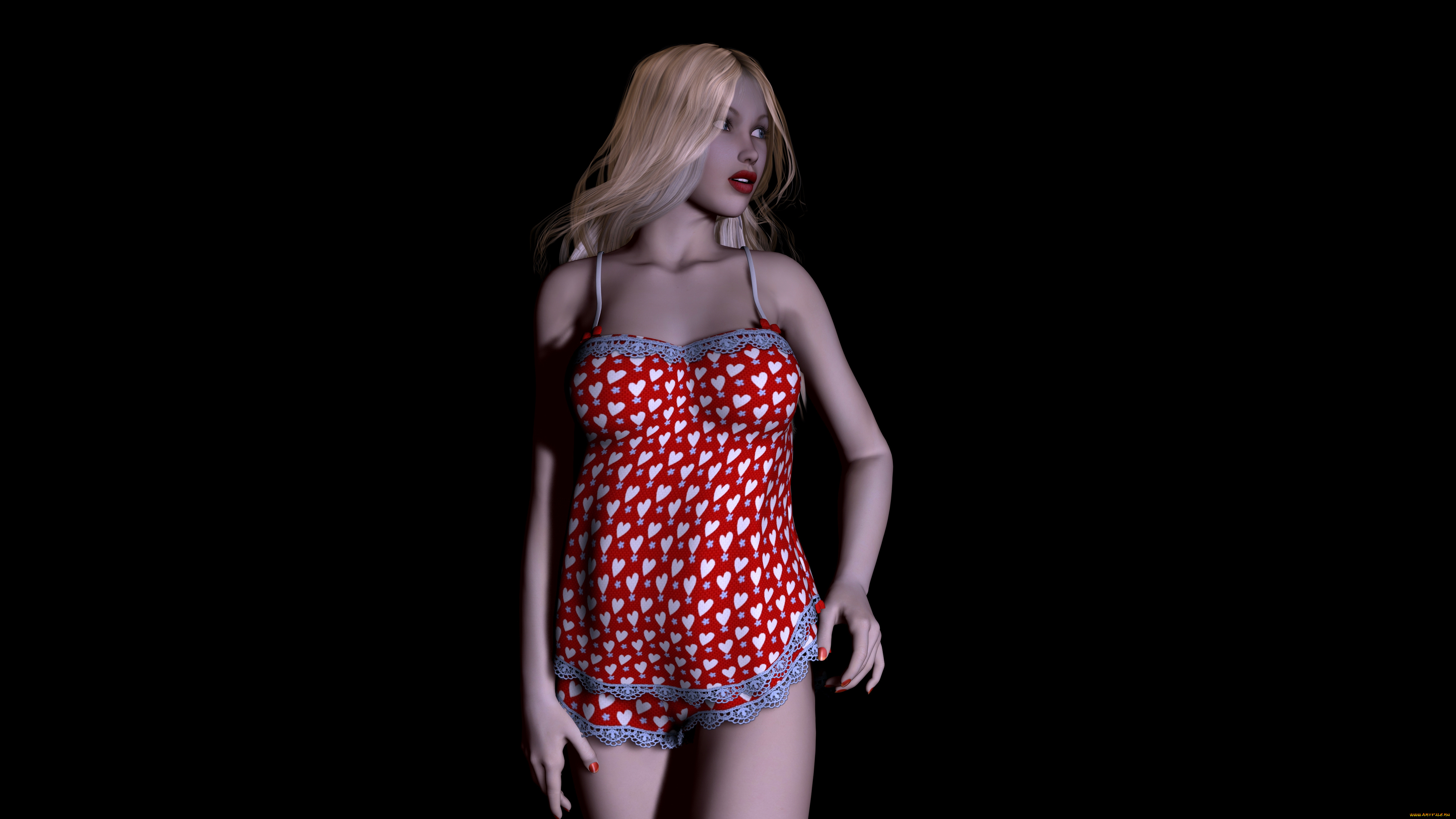 3д, графика, people, люди, губы, взгляд