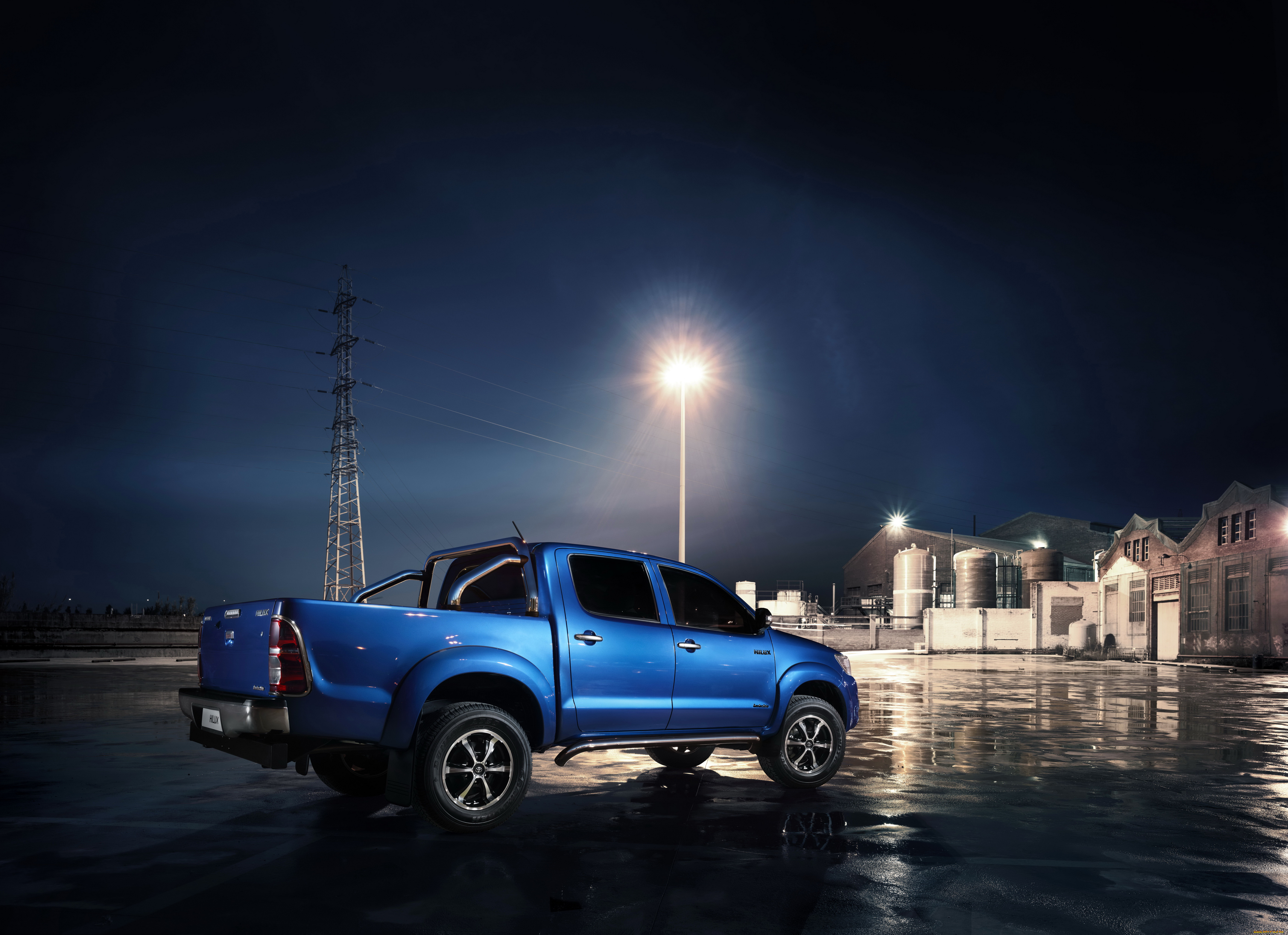 2013, toyota, hilux, invincible, автомобили, ночь, огни, город