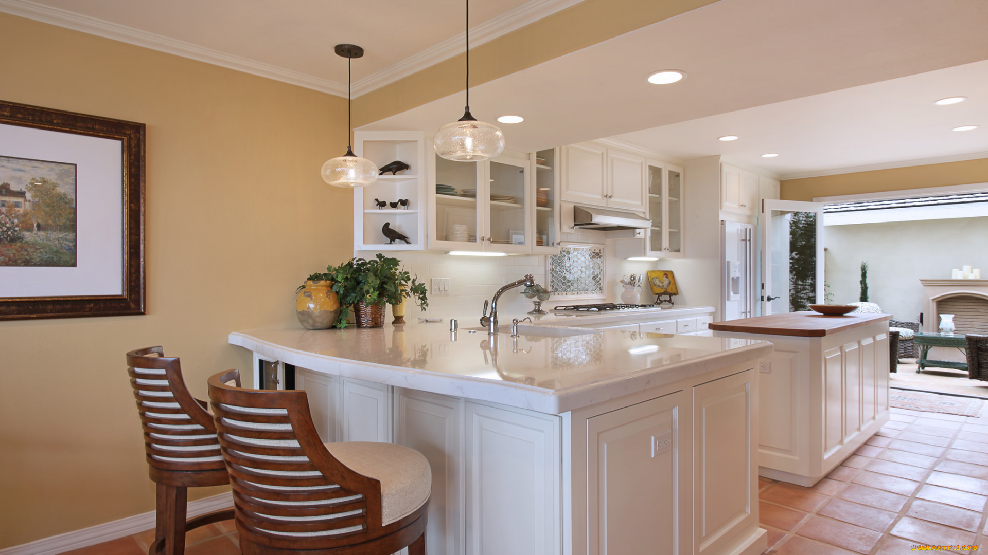 интерьер, кухня, стиль, стол, стулья