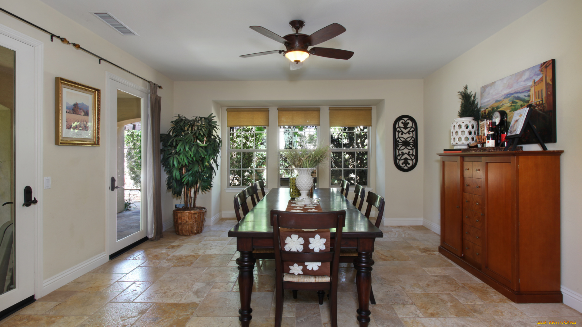 интерьер, столовая, стиль, стол, стулья, кухня