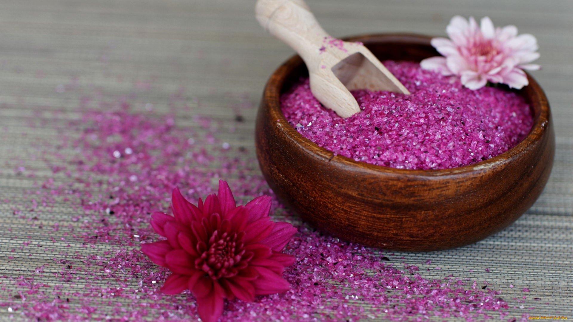 разное, косметические, средства, , духи, цветы, морская, соль, лопатка, миска