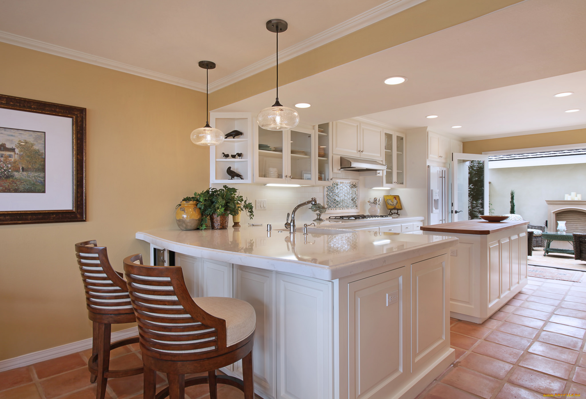 интерьер, кухня, стиль, стол, стулья