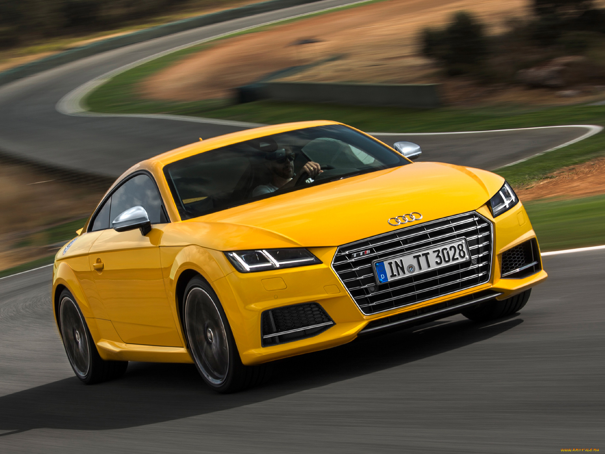 автомобили, audi, 2014г, желтый, 8s, coupе, tts