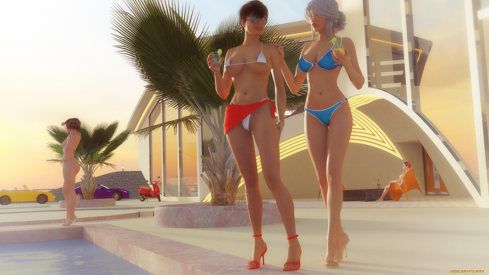 3д, графика, люди, , people, взгляд, девушки, фон