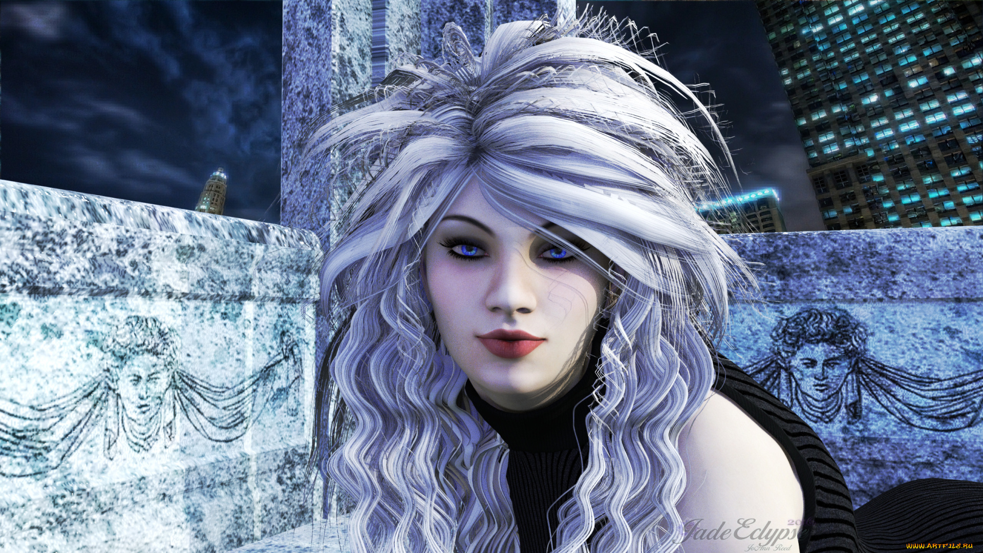 3д, графика, портрет, , portraits, фон, взгляд, девушка