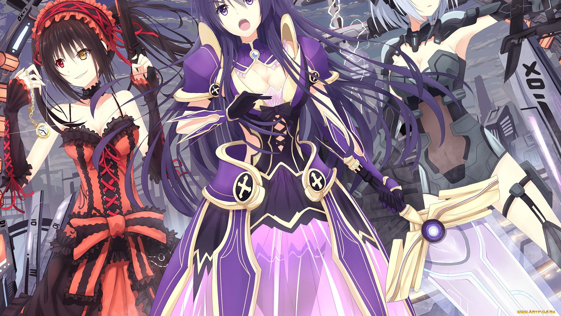 аниме, dead, or, alive, девушки, взгляд, фон