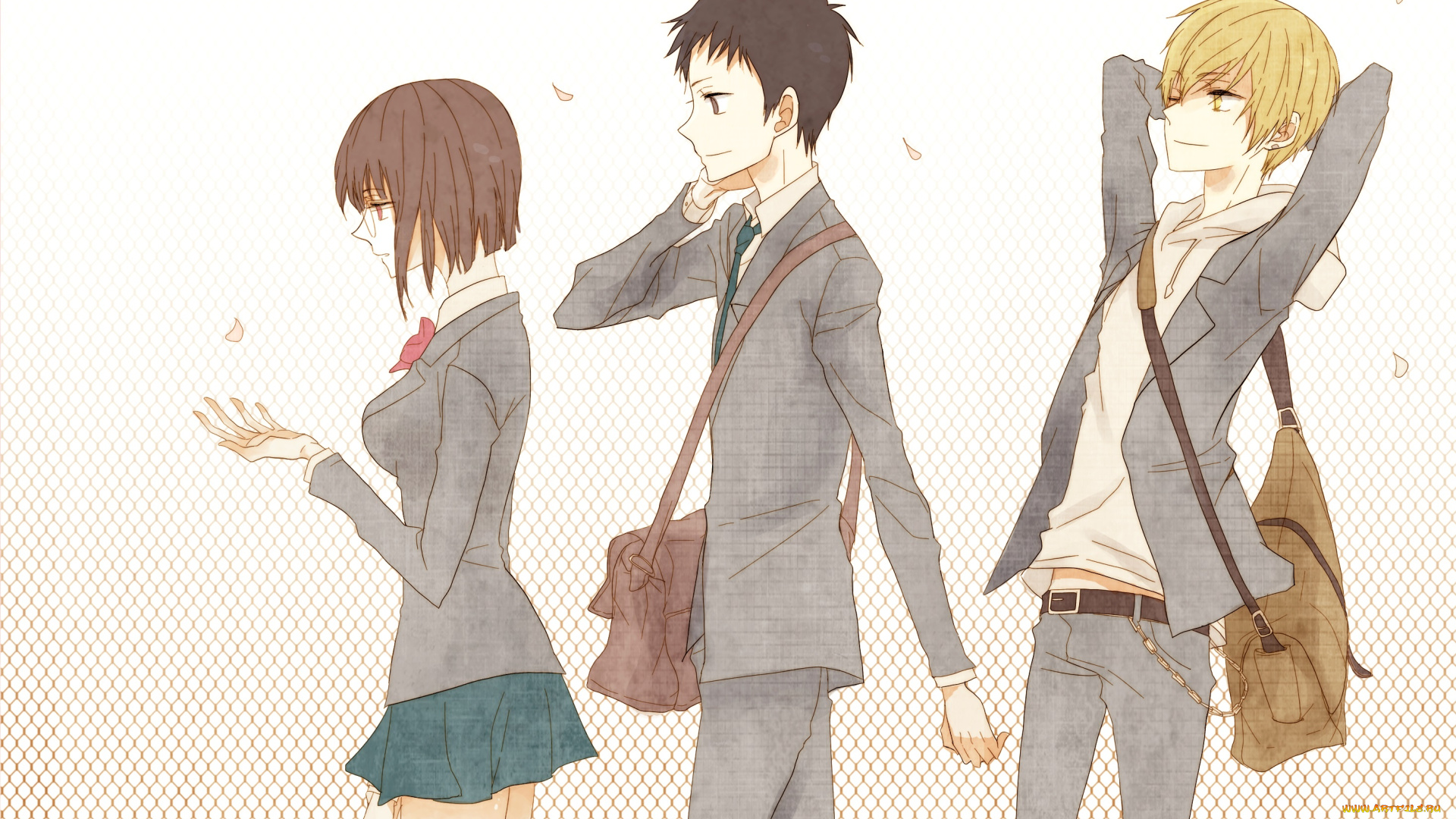 аниме, durarara, девушка, парни