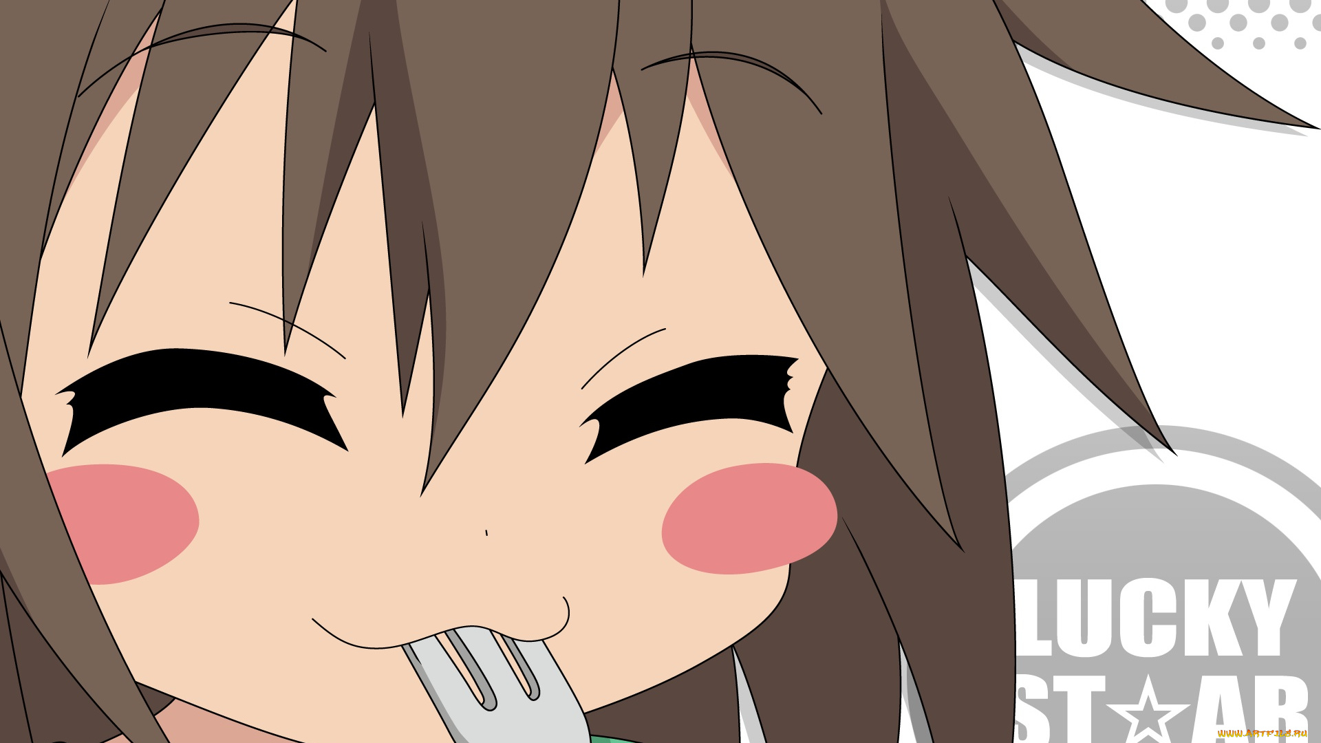 аниме, lucky, star, фон, взгляд, девушка