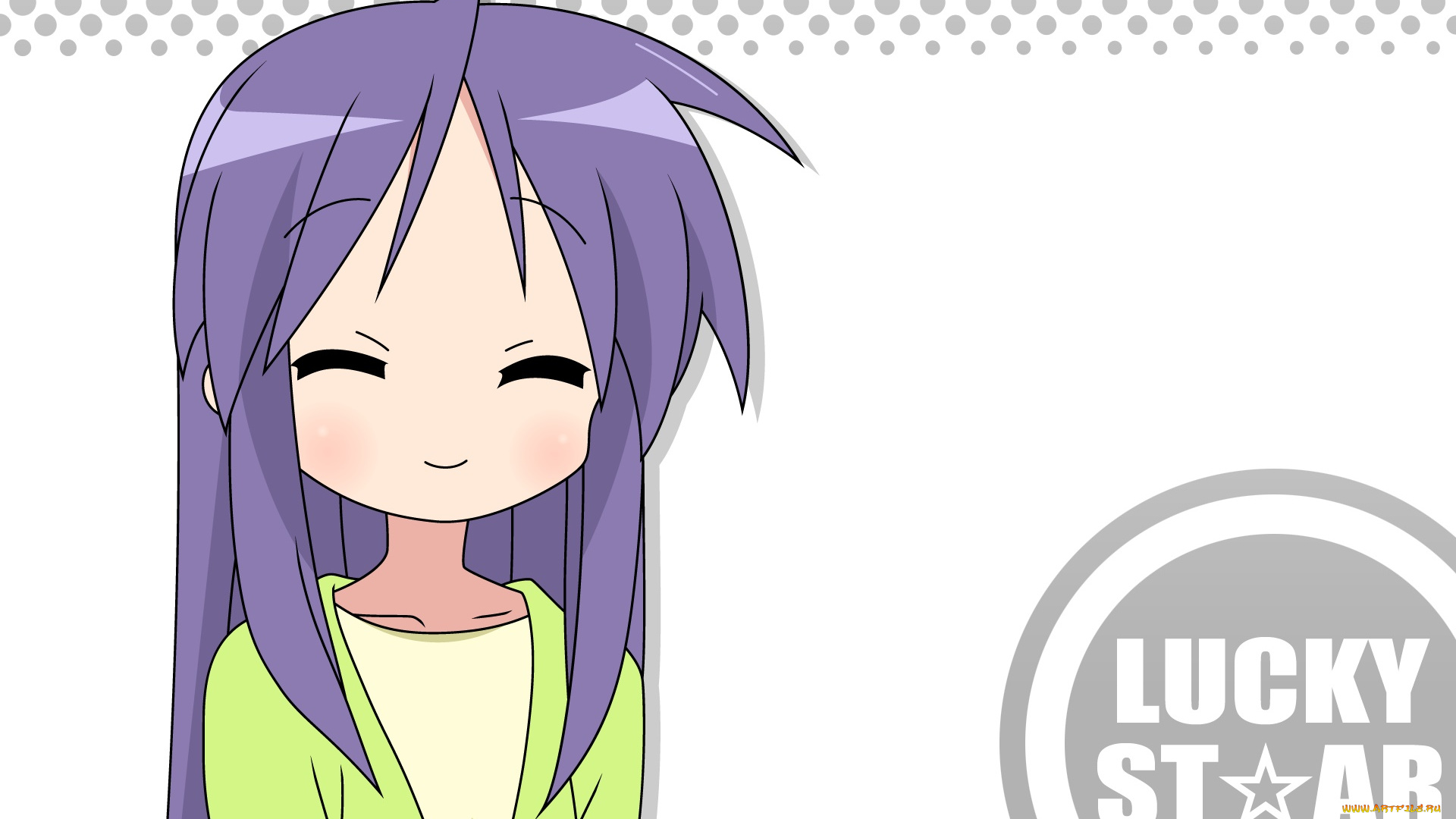 аниме, lucky, star, фон, взгляд, девушка